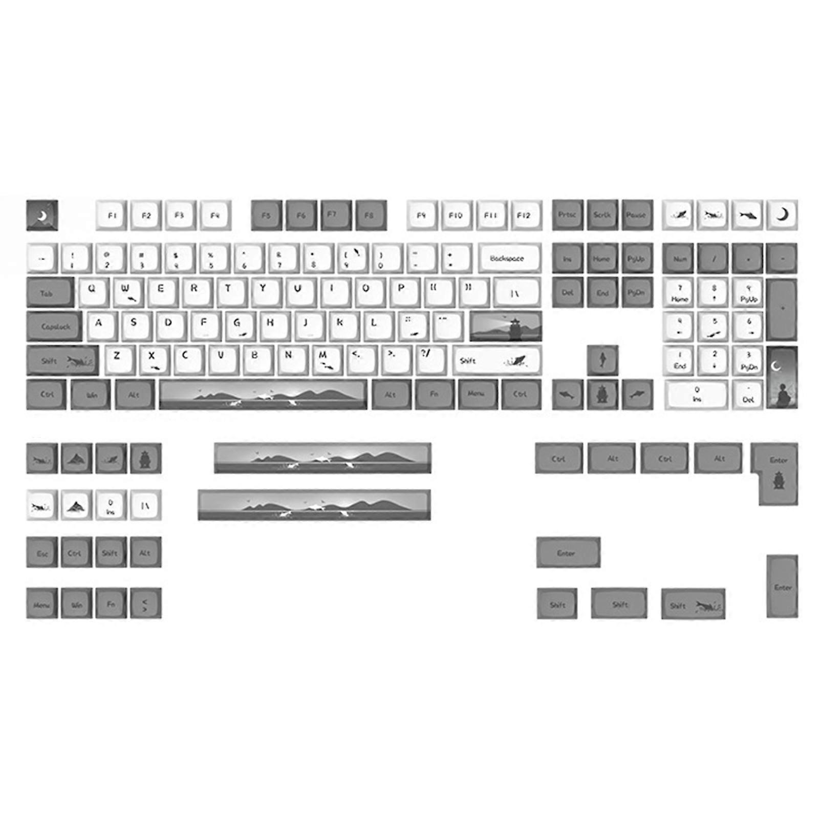 130 Keys Electronic Game PBT Keycaps DYE SUB Mechanical Keyboards for Key Cap Set XDA Profile For Cherry MX Switches Sty