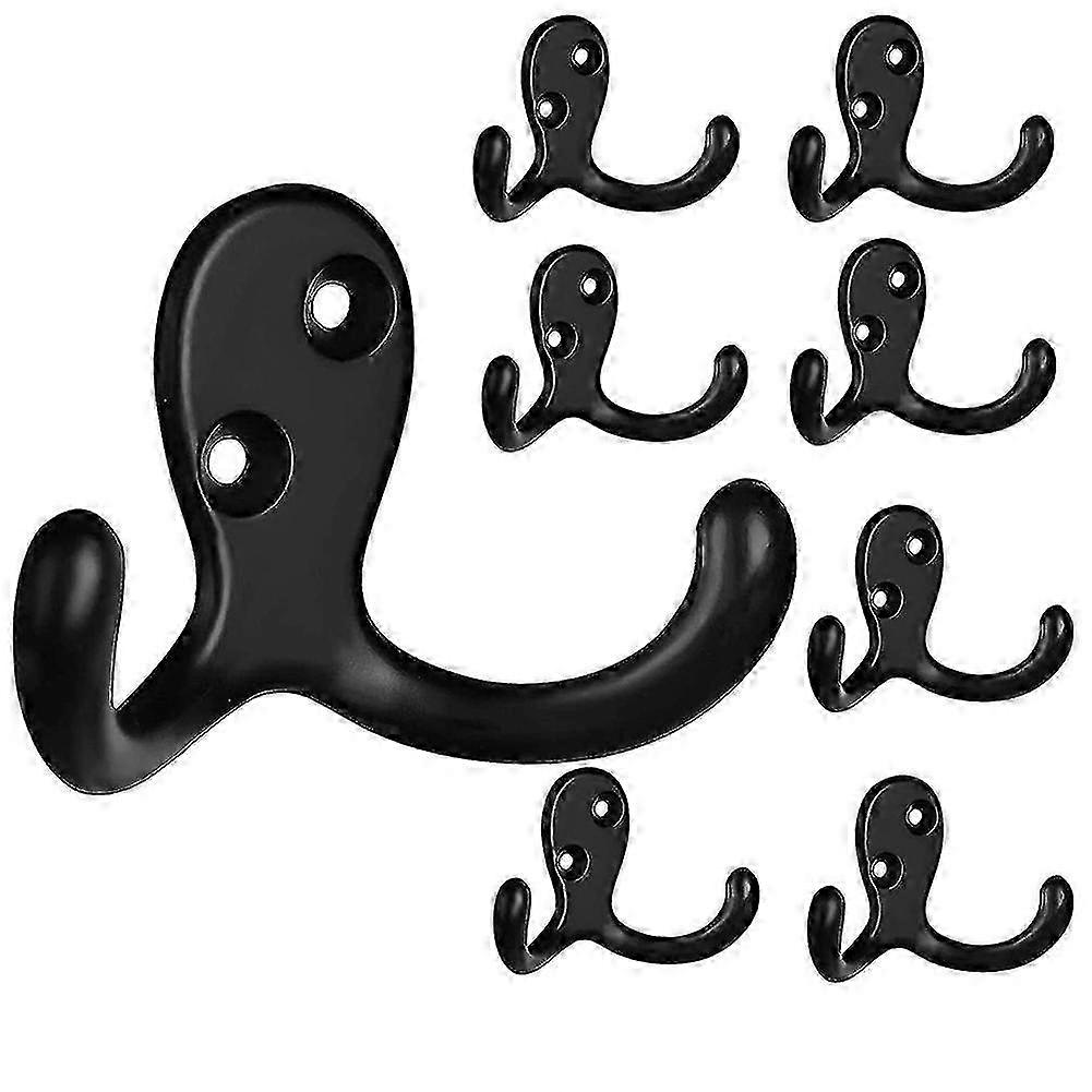 Wall Mounted Coat Hooks - Dual Matte Towel & Robe Hooks for Coats, Keys, Hats