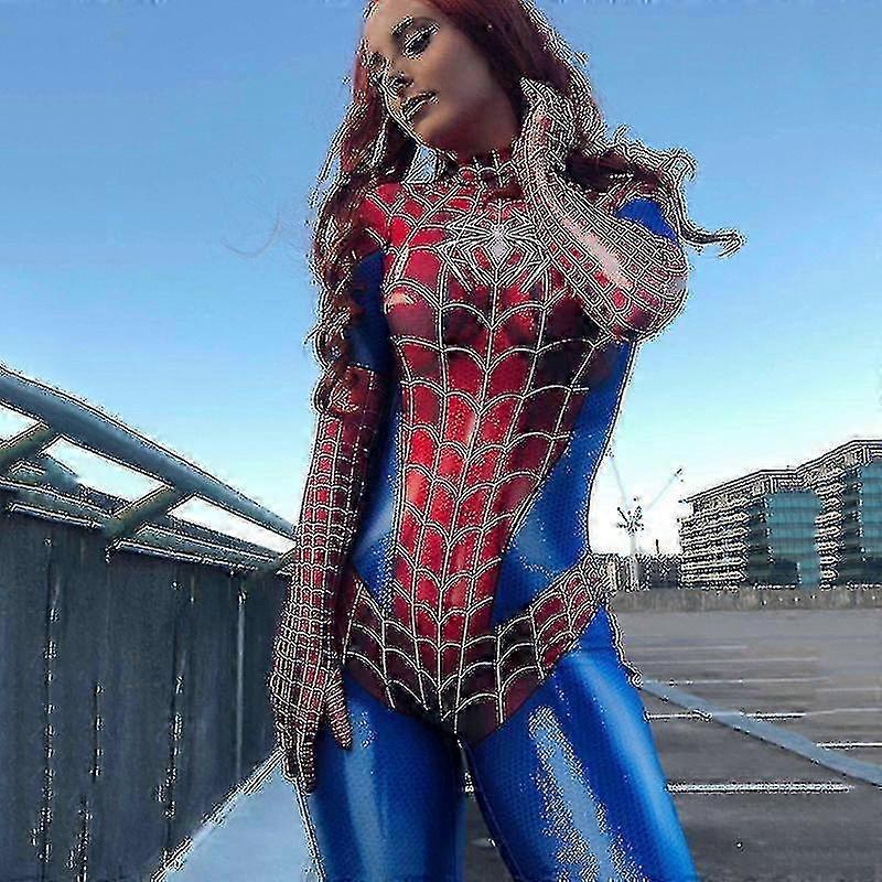 2025 Women Cosplay Costume Spider-man/venom Role Play Suit One-piece Jumpsuits For Halloween New-L