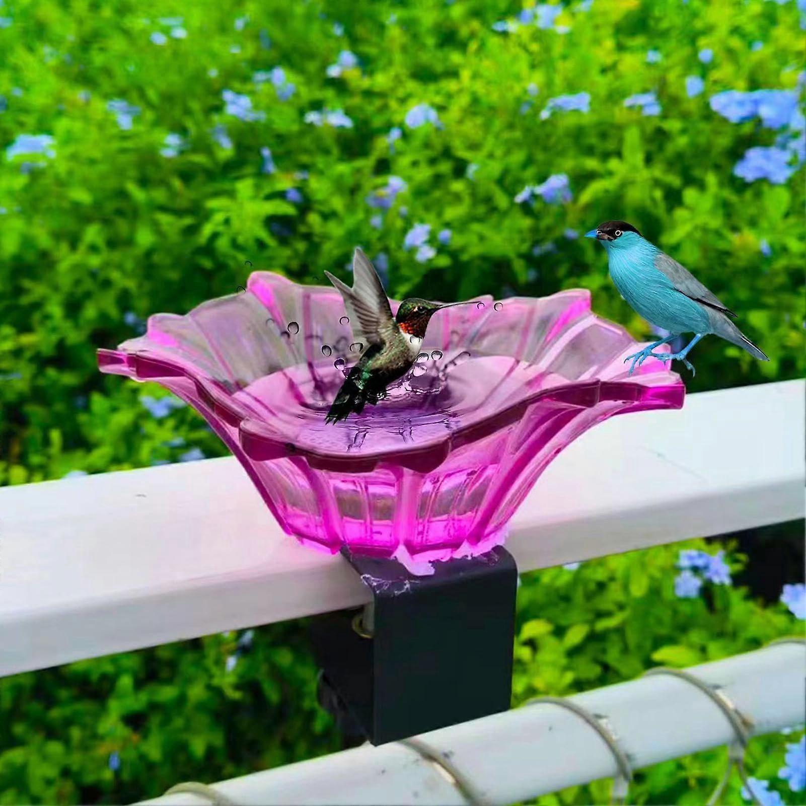 Bird Bath for Balcony Railing, Adjustable Steel Fence Clamp for Garden, Yard