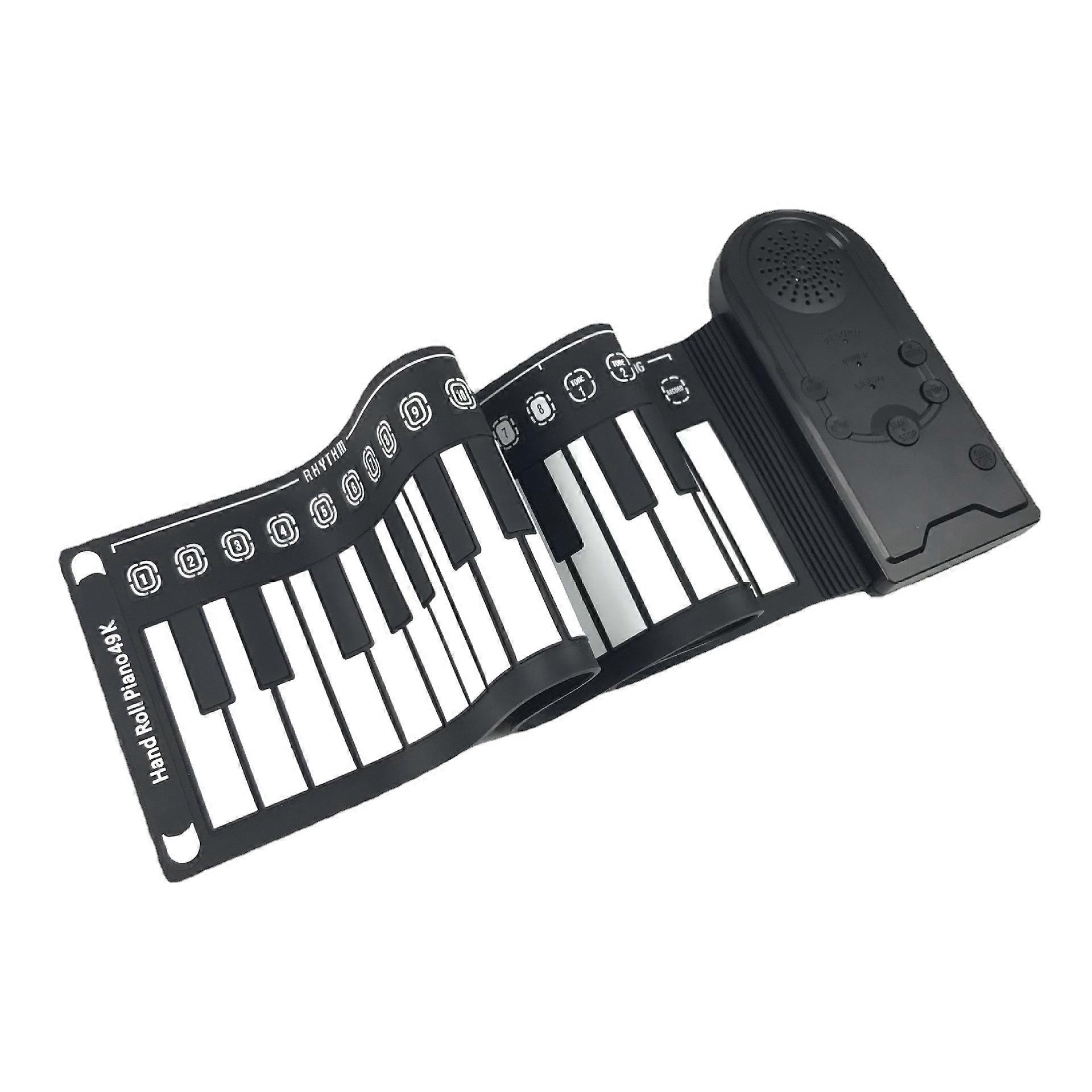 1 piece 49-key portable soft silicone roll-pressed electronic keyboard piano, suitable for travel
