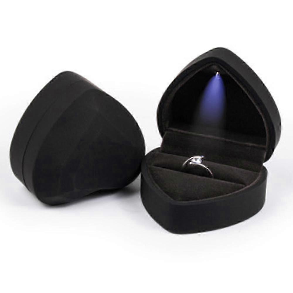 Ring Box With Led Light Heart Shape Ring Gift Box Display Case
