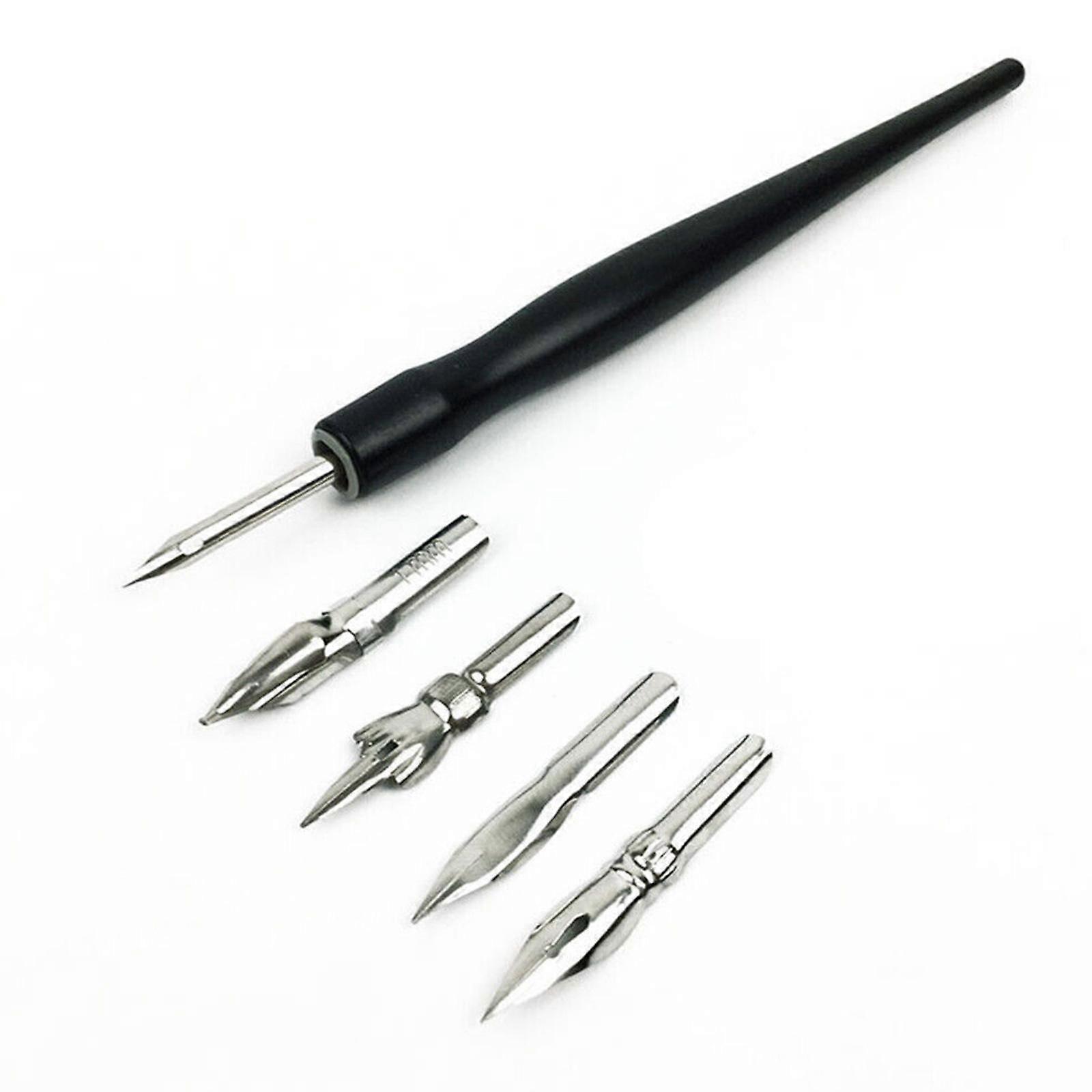 Pen + 5 nibs (A)$ Comic pen holder nib plastic holder dip pen model wipe-free pen drawing pen various specifications nib