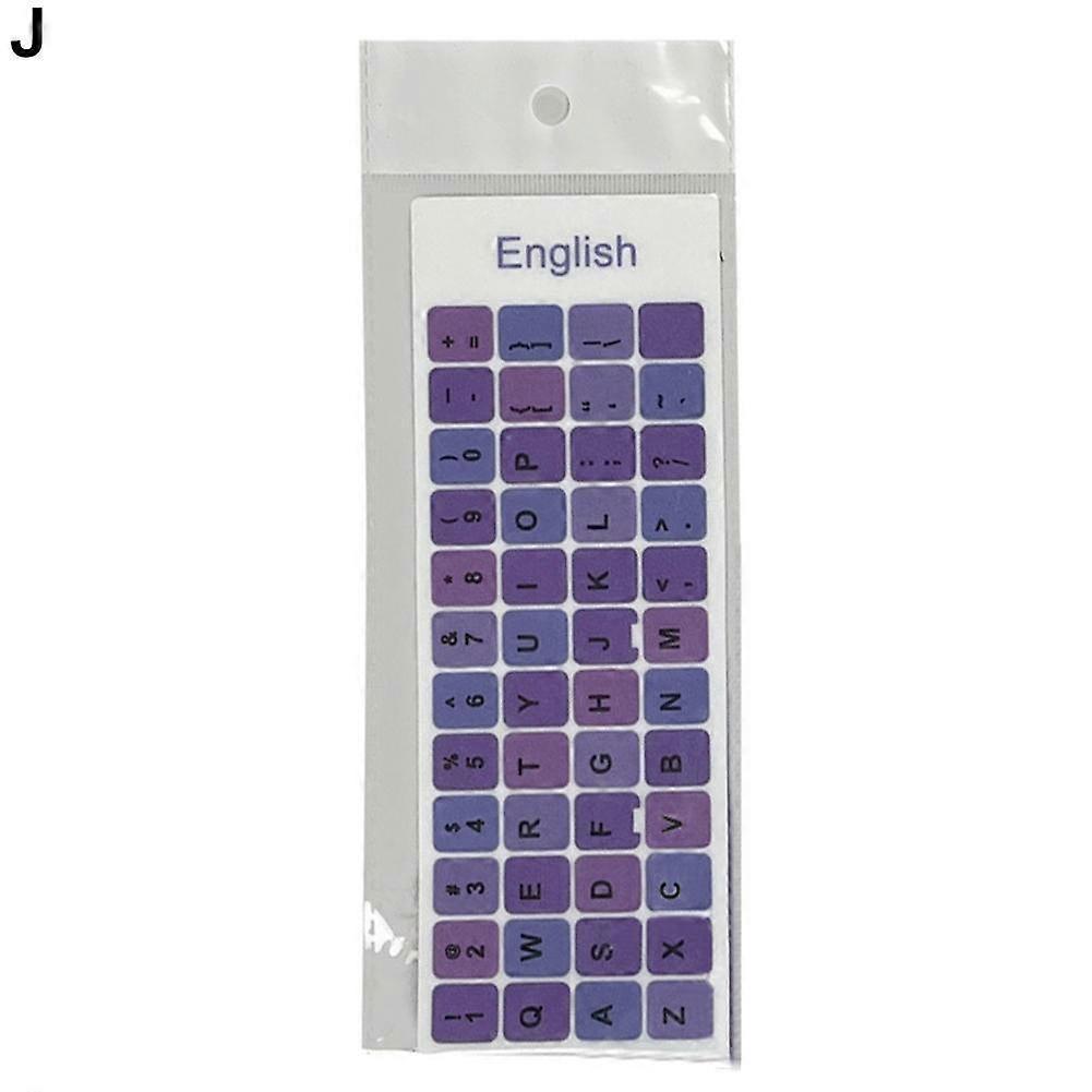 Colorful deep purple (J)$ Notebook English keyboard stickers Macaron color key stickers Desktop computer stickers Frosted repair film