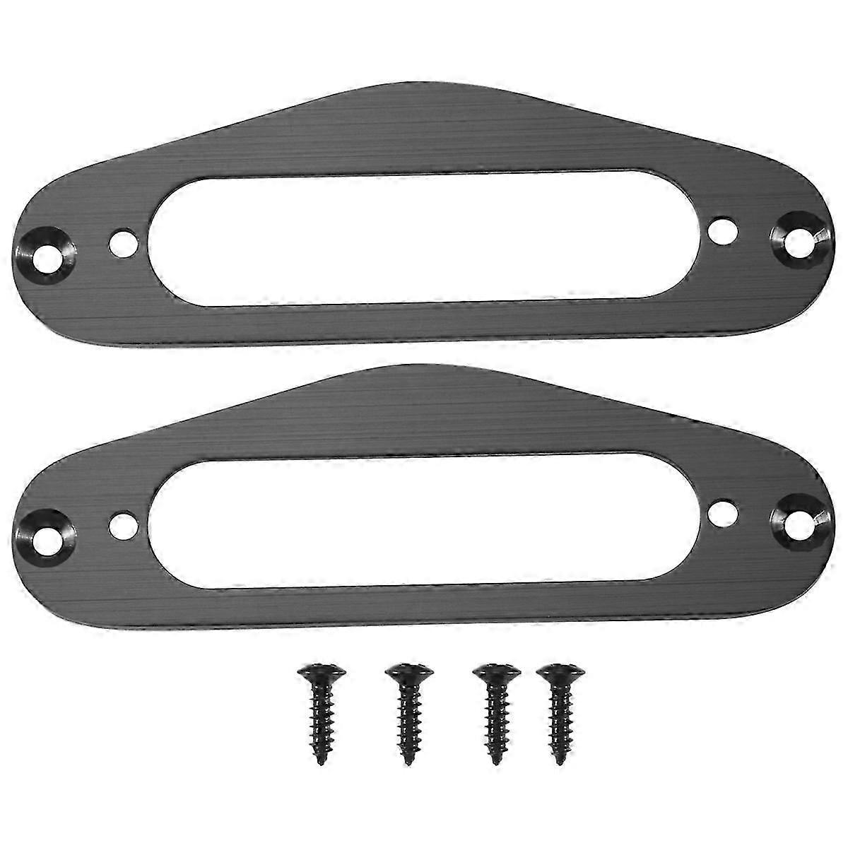 2 stk. monteringsring for gitarpickupramme, single coil, metall (svart)