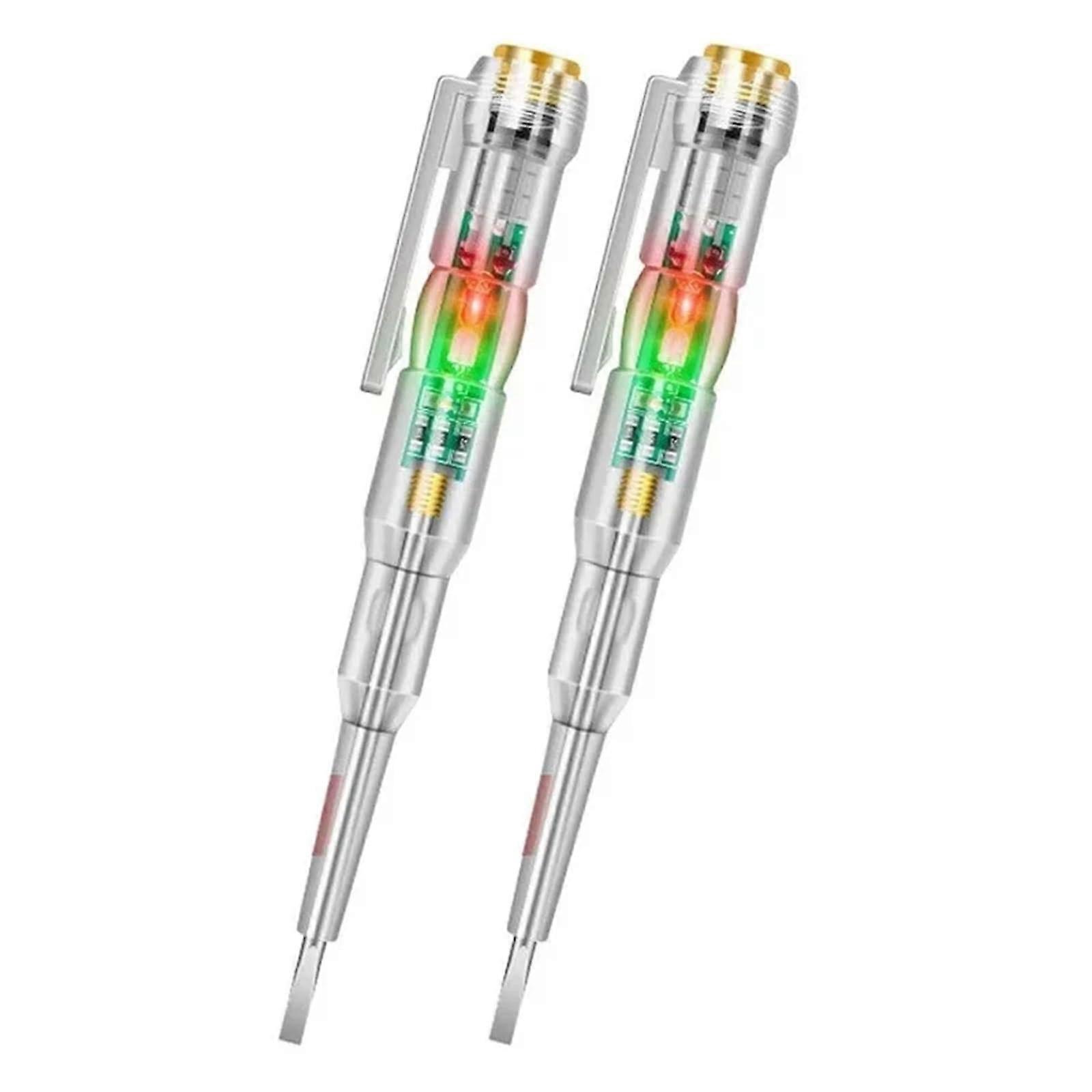 1/2/3 pieces Intelligent Voltage Tester Pen 24/70250V Induction Power Detector Pen Electrical Indicator Screwdriver Indicator Tools(2pcs)