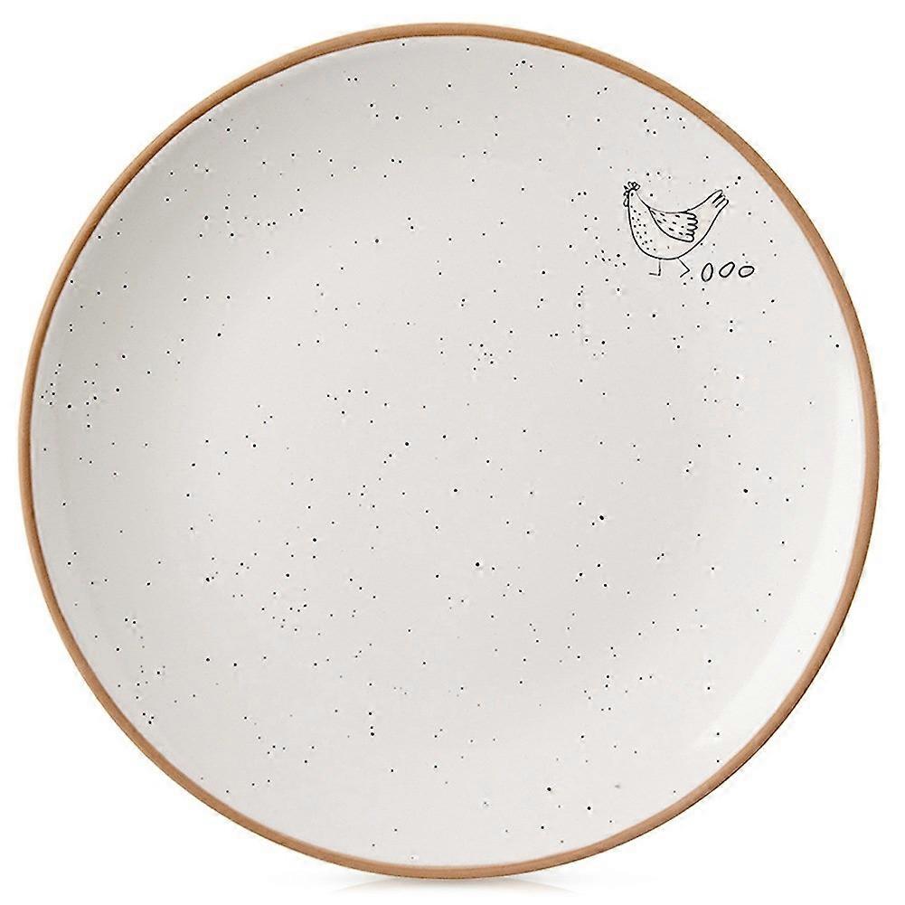 Beige keramisk desserttallerken 20 cm