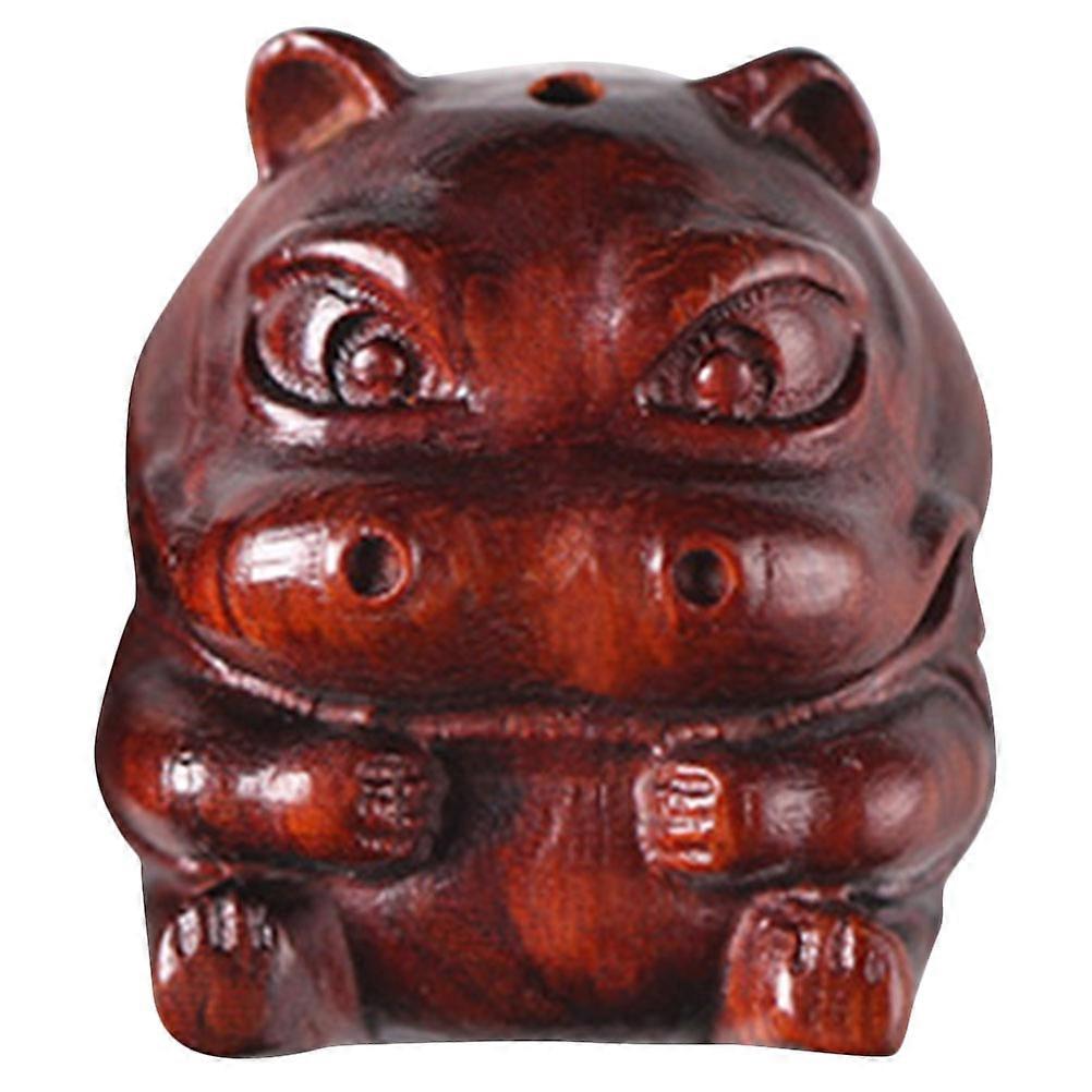 Functional Wooden Hippo Sculpture, Stylish and Practical Desk Item