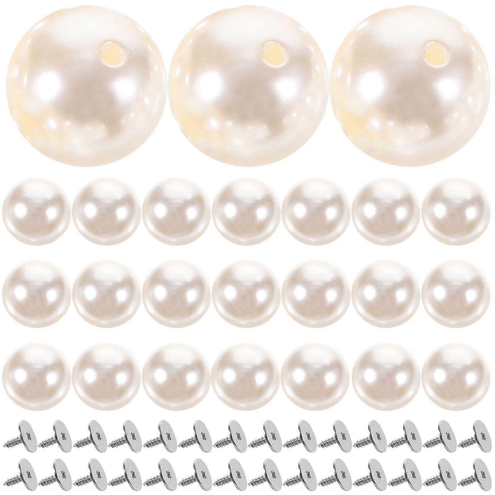 50Pcs Pearl Buttons Delicate Pearl Buttons DIY No Sew Buttons Clothing Pearl Buttons