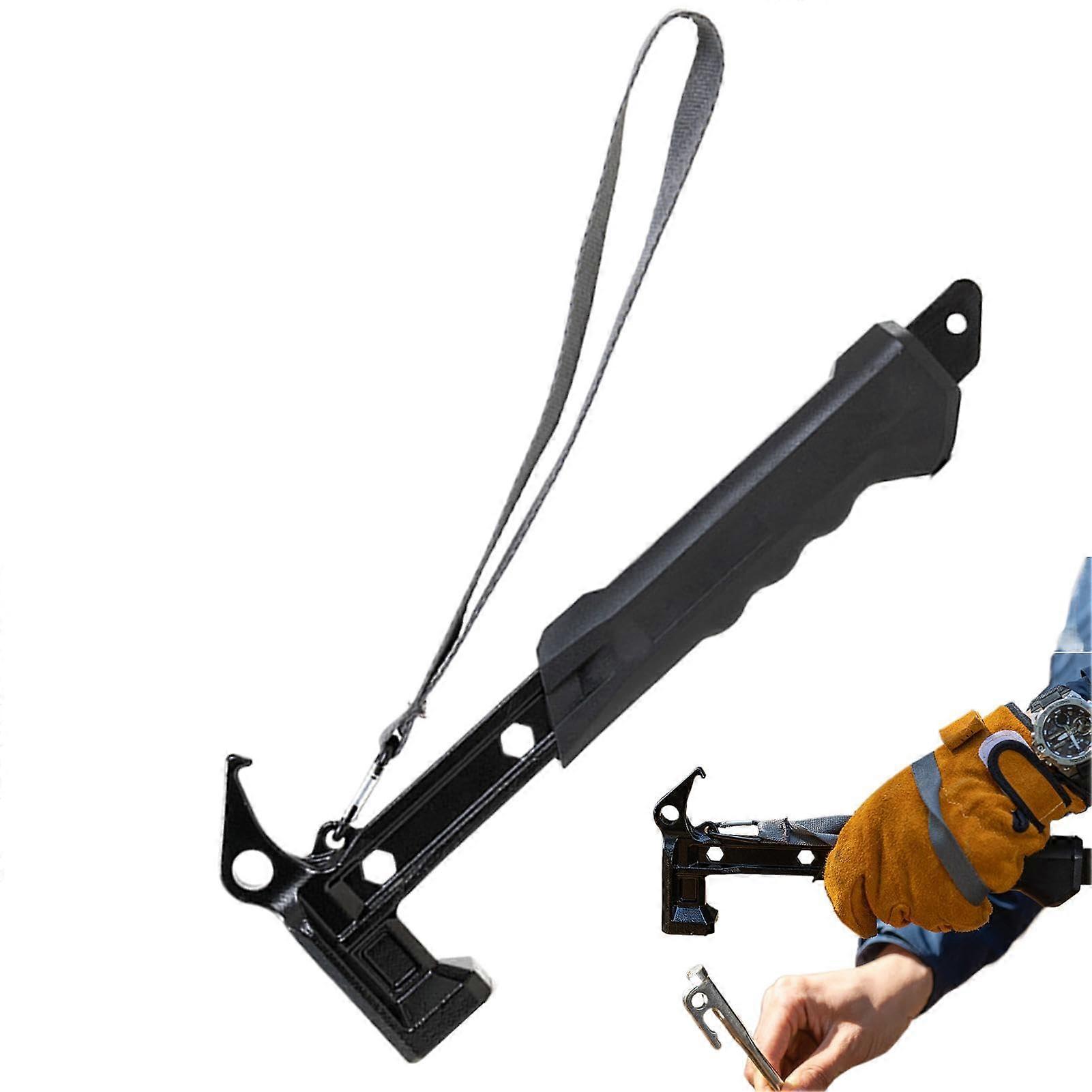 Zeltheringshammer, Rutschfester Campinghammer, Leichter Zelthammer mit Zelthering-Entferner für Outdoor-Zelt-Camping