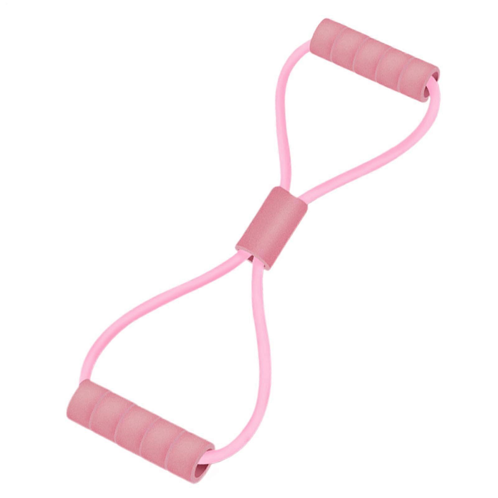 Exercise Band With Handles Elastic Chest Expander With NonSlip Grip, Versatile Training Accessories For Arms Shoulders Back Legs Buttocks Pink
