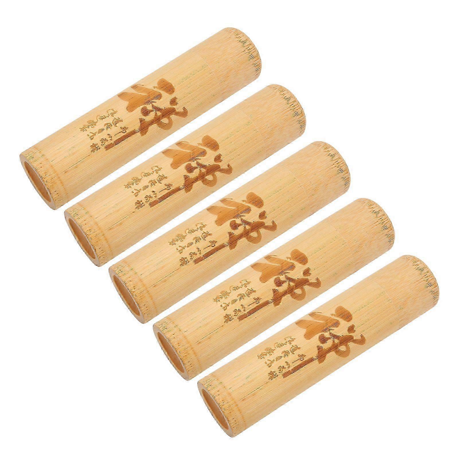 5Pcs Leakproof Portable Ash Scattering Containers for Pets and Humans, Carved Bamboo Design for Strong Durability and Easy Scattering