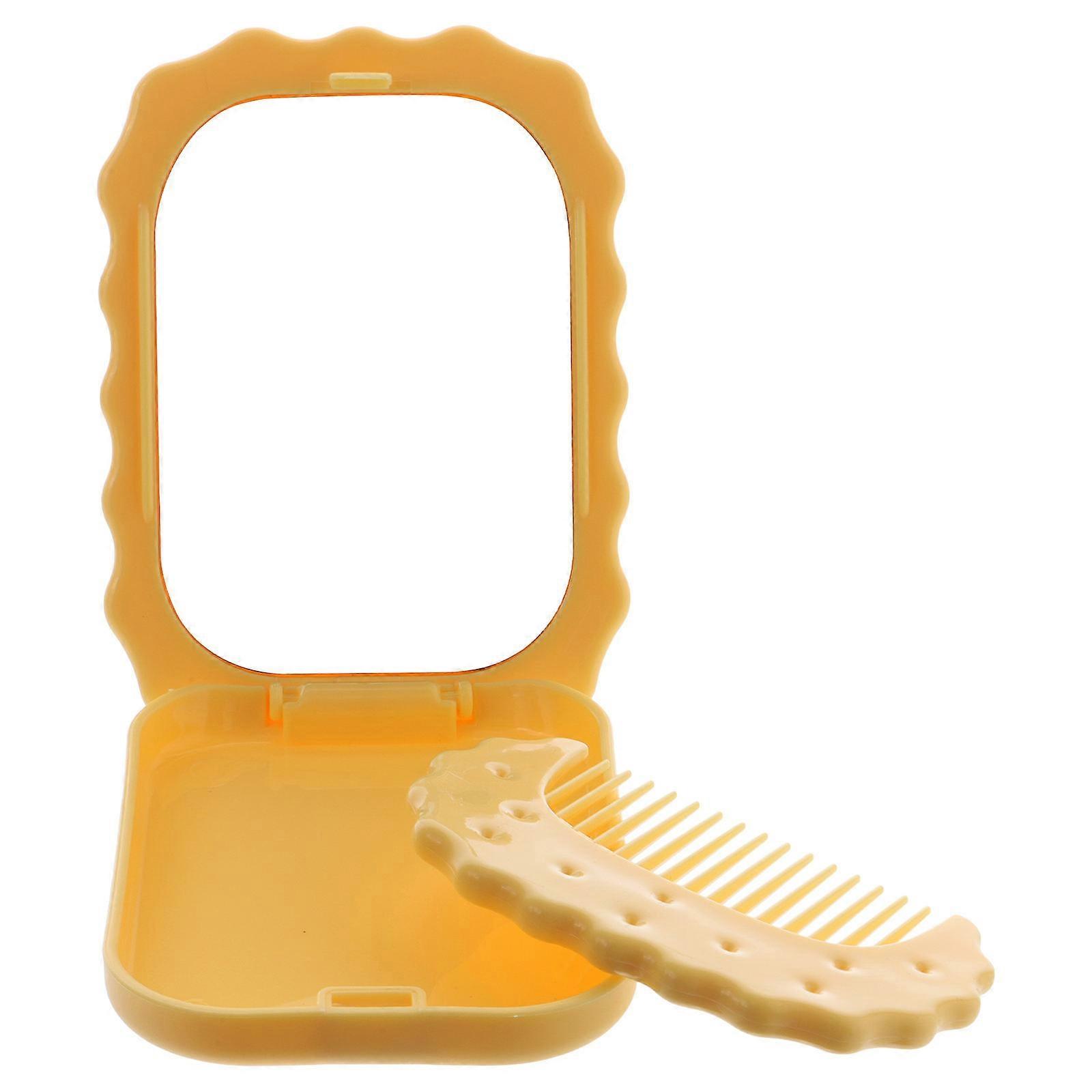 Mini Cosmetic Mirror with Comb – Compact Round Travel Makeup Mirror for Women – Lightweight and Durable Design