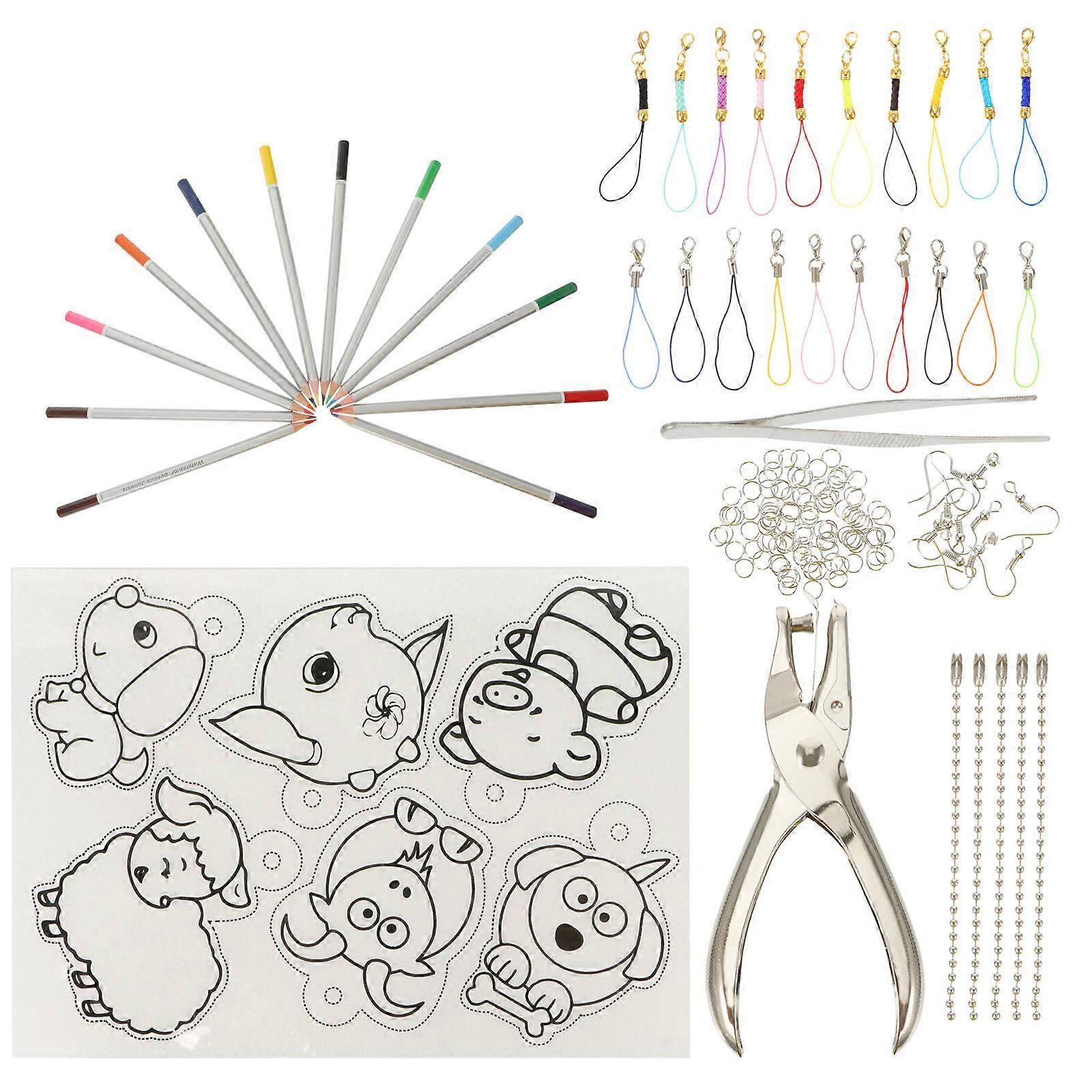 Craft Supplies Kit Heat Shrinky Sheets For Craft Projects Kids Assorted Color 14.5X2m 0.1Cm Thick Diy Crafts 1 Set