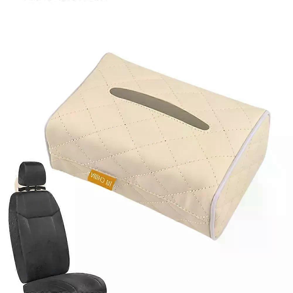 Car Tissues Holder PU Leather Waterproof Napkin Holder In Plaid Design Decorative Kleenex Dispenser Creative Tissues Holder Suitable for