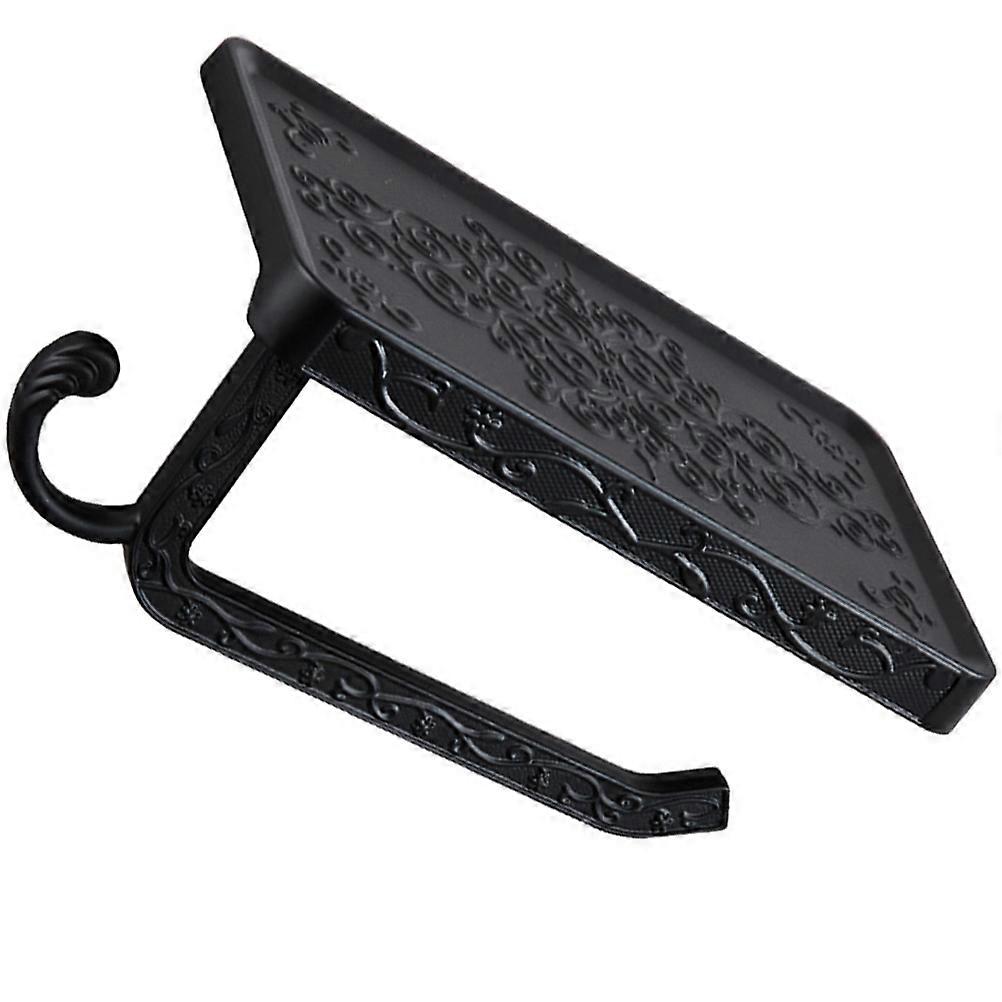 Wall Mounted Paper Towel Roll Rack with Shelf, Rust Resistant Bathroom Tissue Holder for Toilet and Hotel, Multipurpose Dispenser for Items, Easy