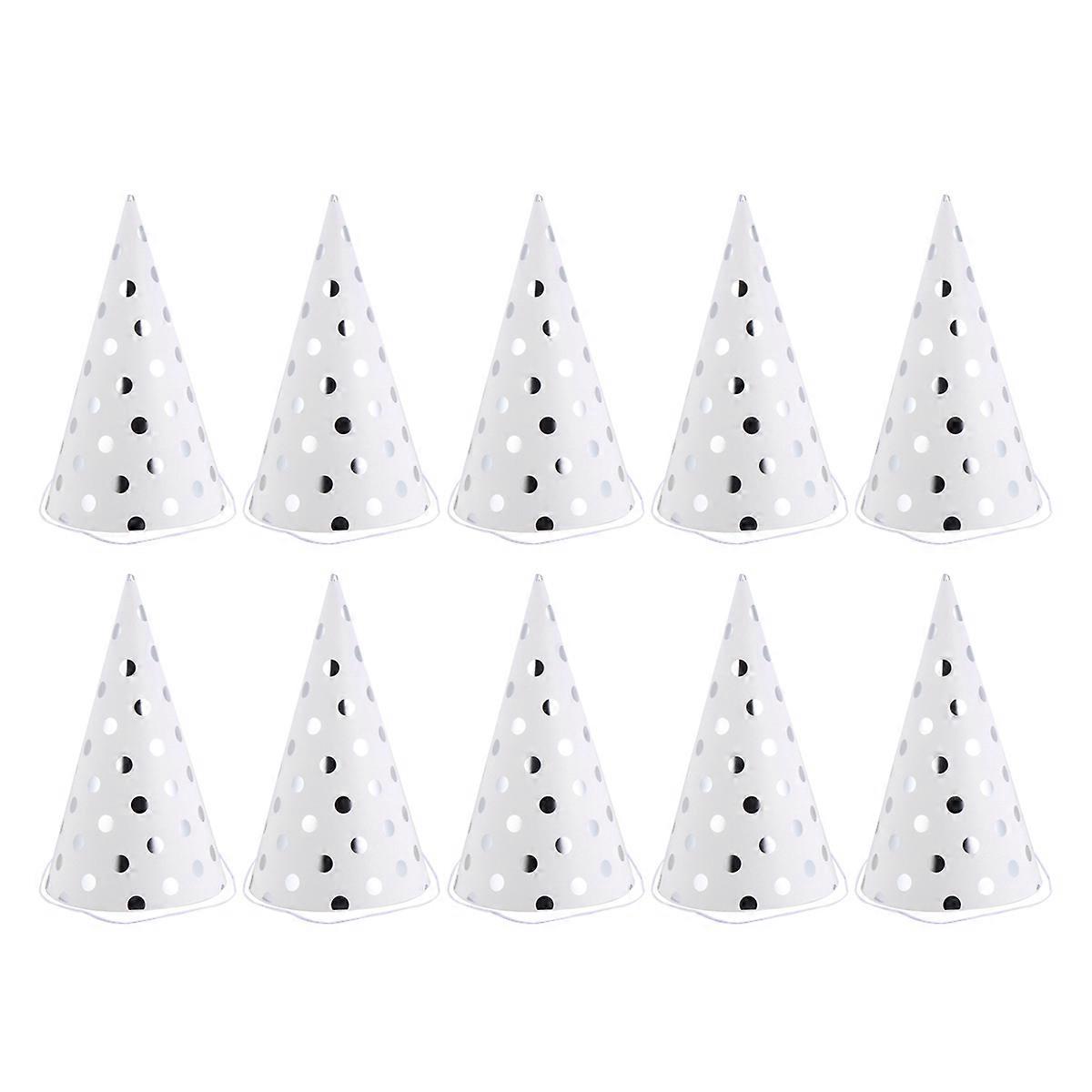 Birthday Party Hats Paper Triangle Hat for Party Use 10Pcs with Gilding Stripe Decor