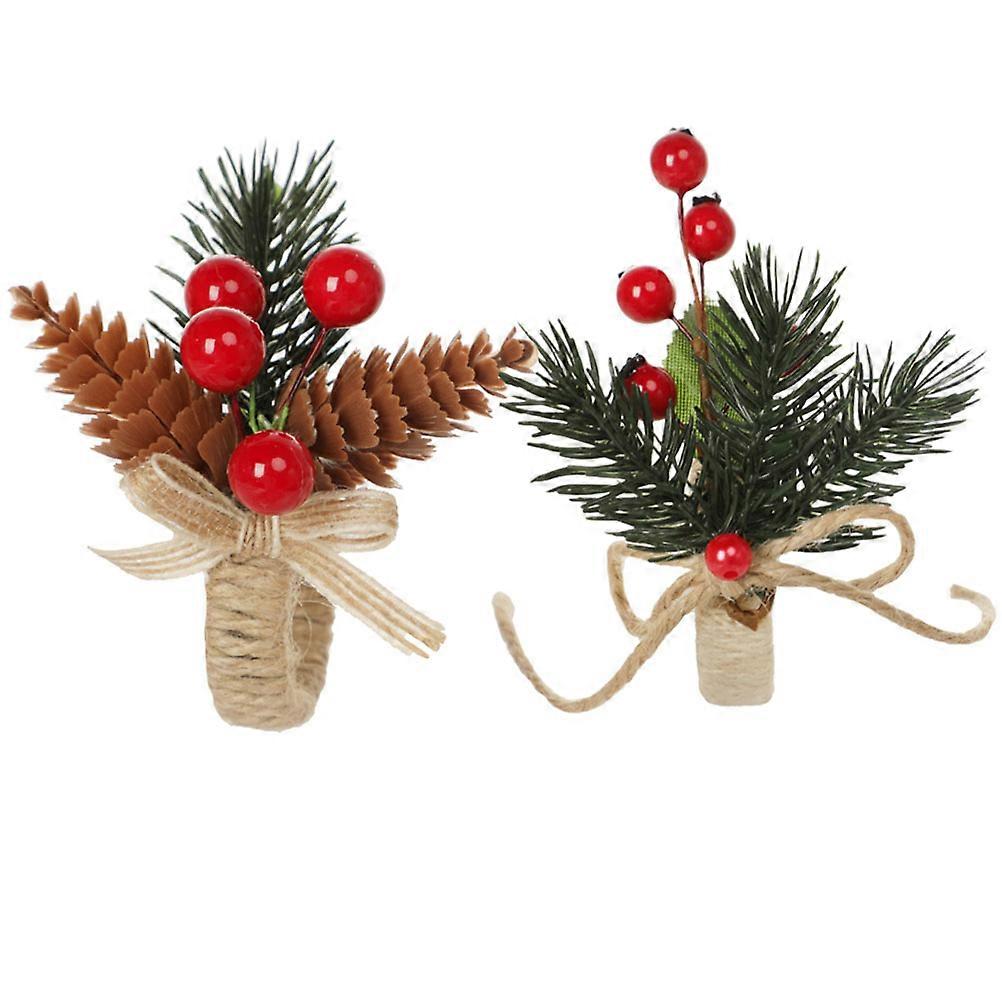 Napkin Rings Holders Pine Cone Shape Table Decoration Assorted Color 2Pcs