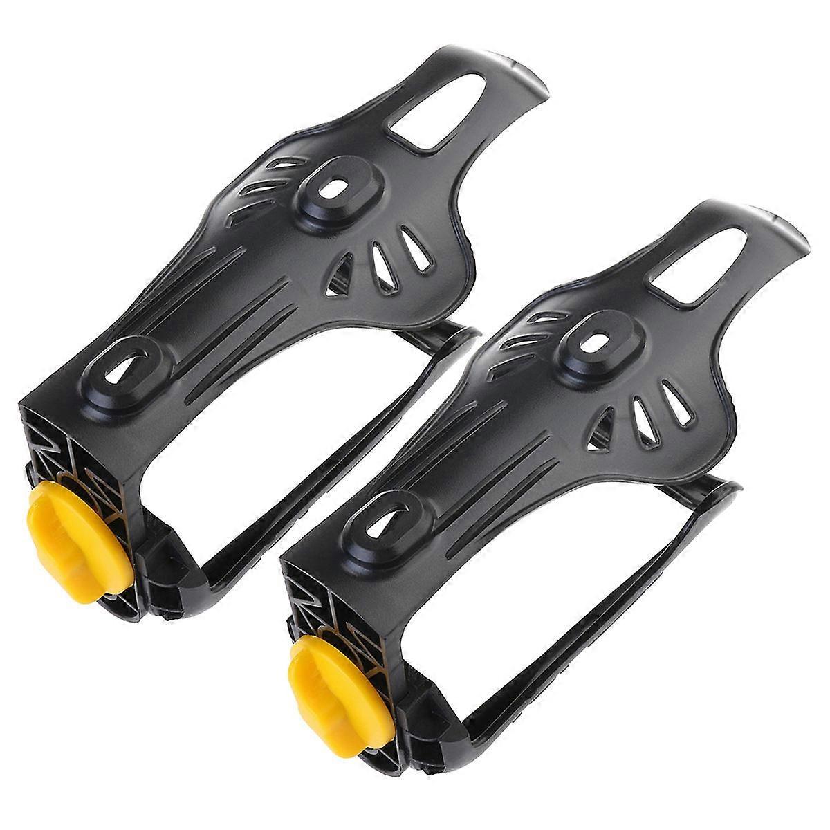 Adjustable Telescopic Bottle Cage 2 Pcs Lightweight Plastic Water Bottle Holder for Mountain and Road Bikes Easy No Screw Installation Black