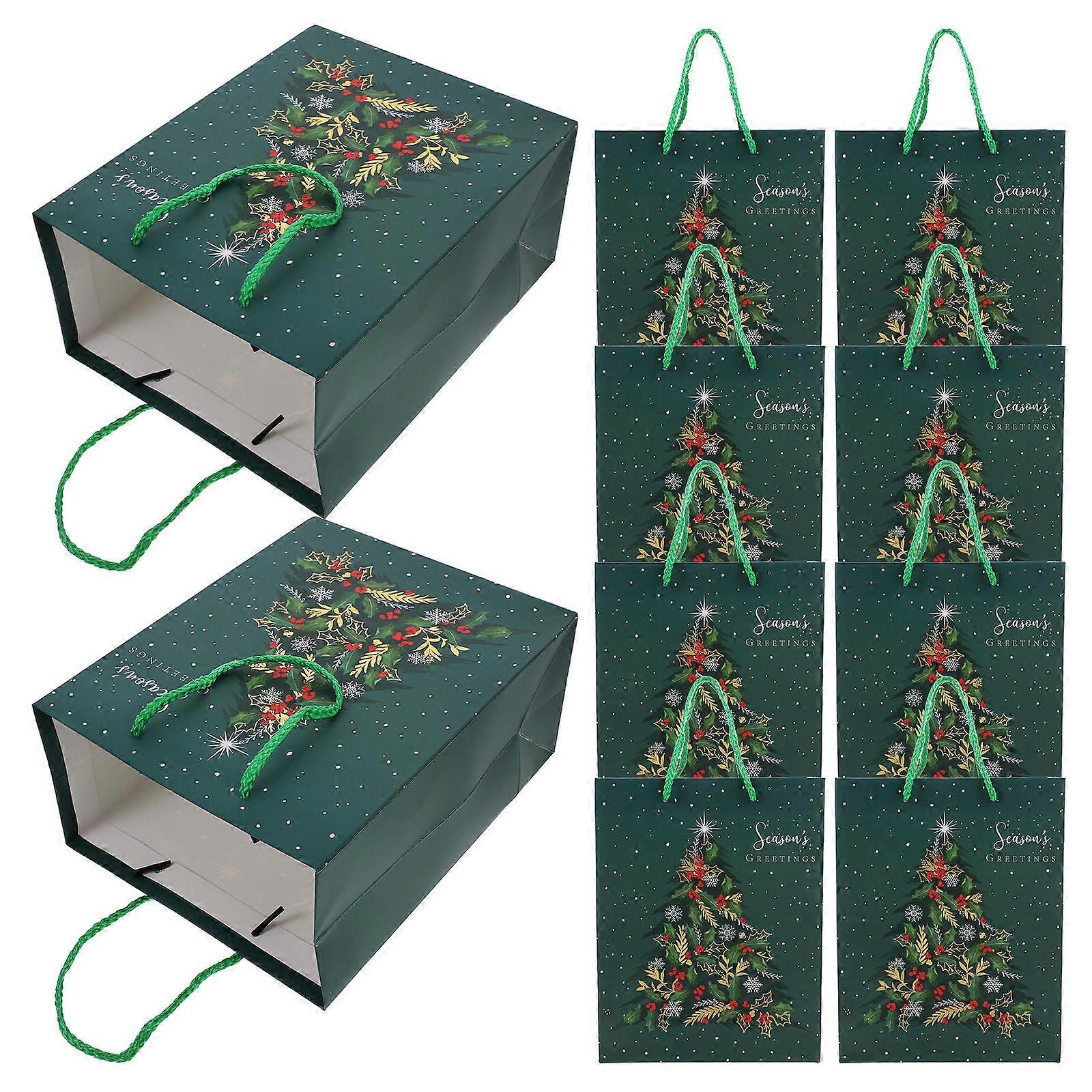 Christmas present Bags Bulk Presents Storage Reusable Green Rectangular 12Pcs