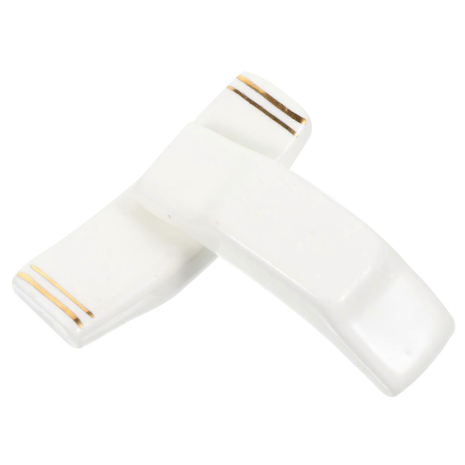 Reusable Chopsticks Holder Ceramic Spoon Rest Holder Kitchen Use 2Pcs