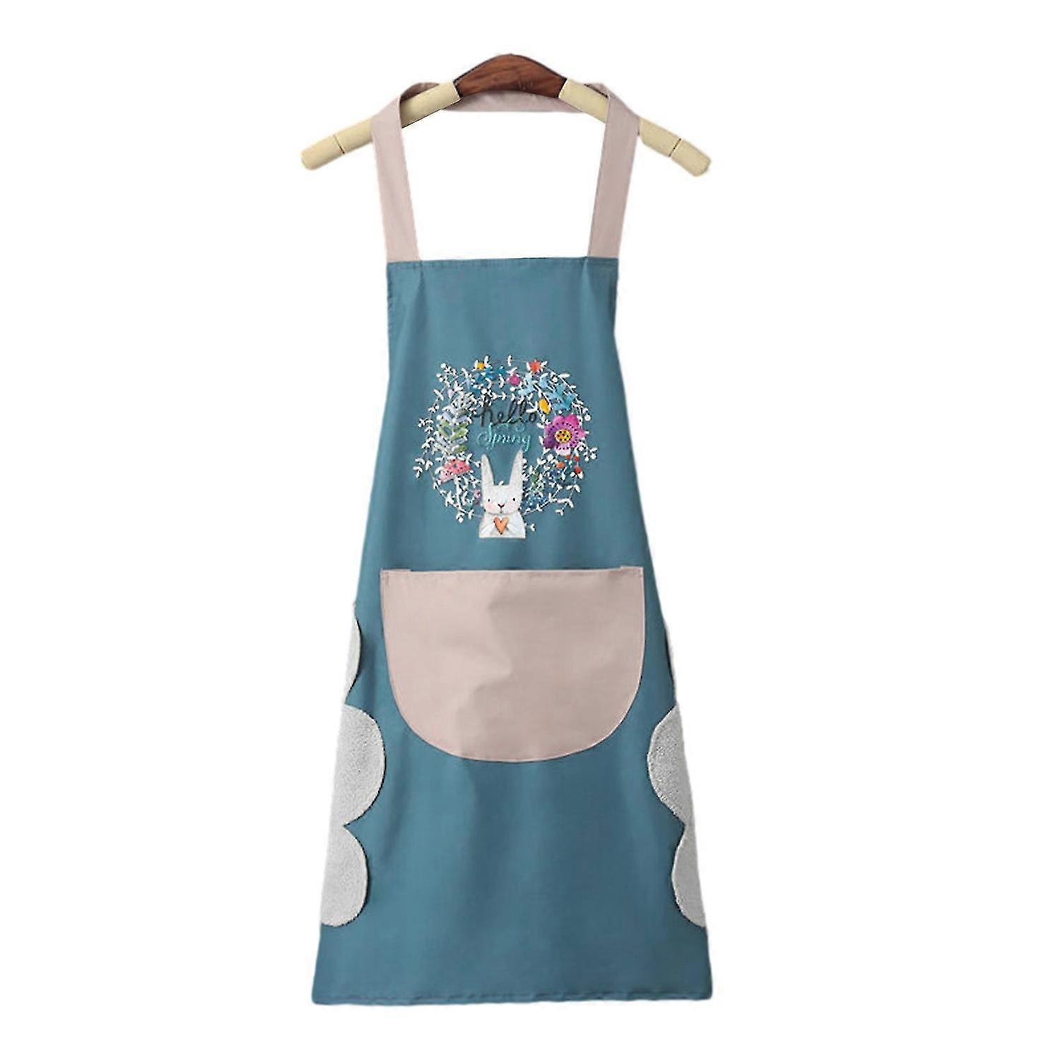 Oil Resistant Apron with Pocket Breathable Reusable Practical Apron for Barbecue