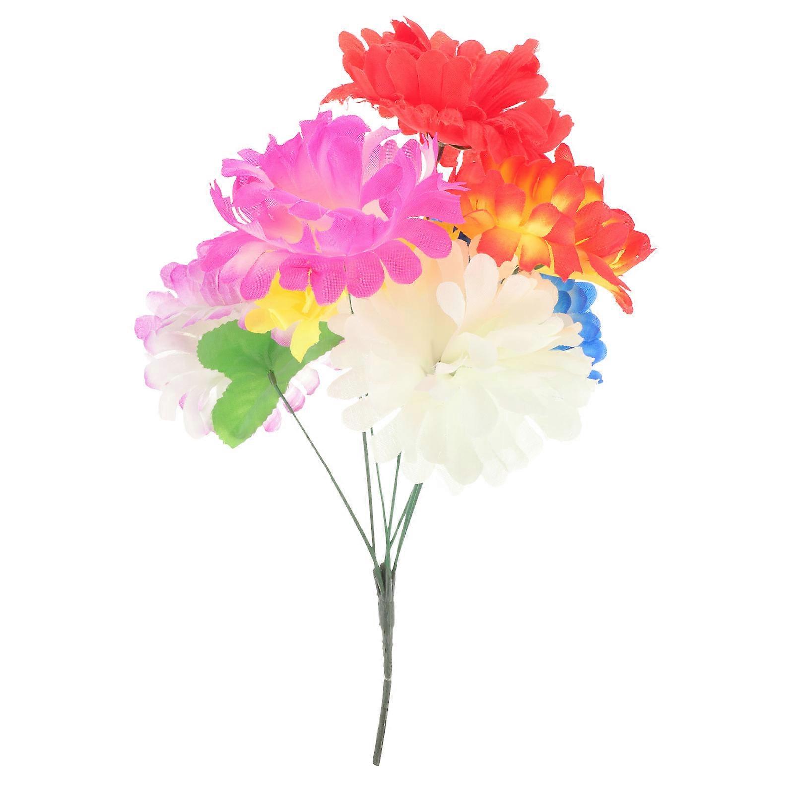 זרי פרחי משי פרח מזויף פרח משי תפאורה 7 ראש פרח מלאכותי פרחים ולנטיין פרחים לעיצוב מטבח פלסטיק 37x13 ס"מ עיצוב הבית 1 יחידות