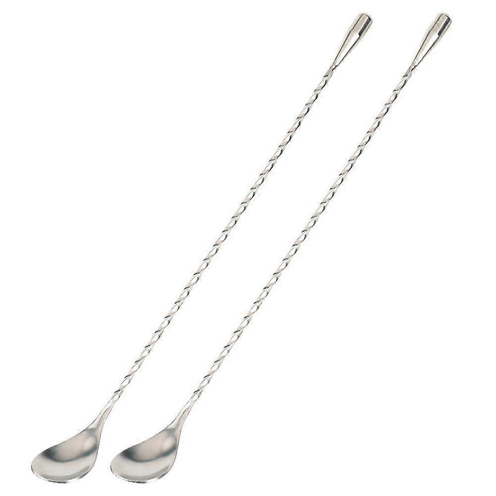 COOCANKE Cocktail Stirrers,Long Spoon for Bar,Stirring Spoon for Coffee,Twisted Bar Spoon for 2 Pack