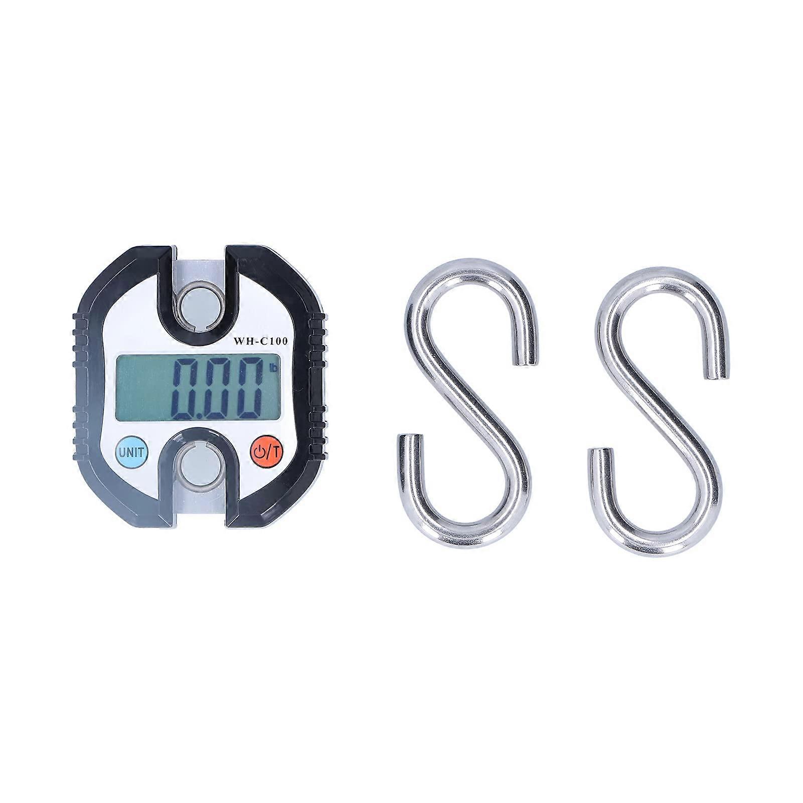 C100 Mini Crane Scale, Weighing Hook with Double Display, 150 kg (BLACK)