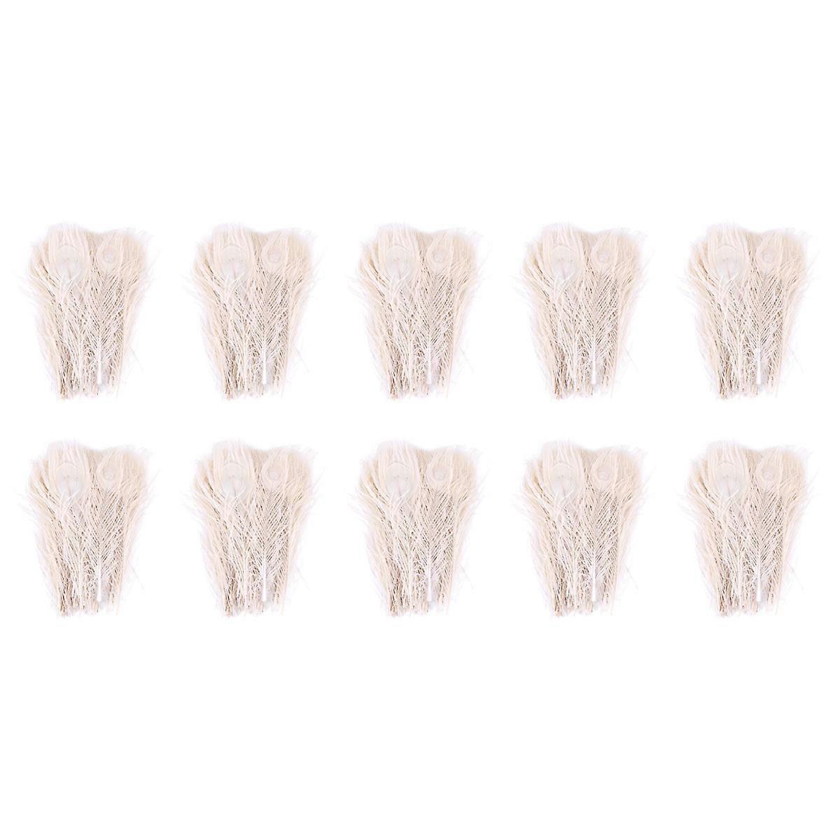 50 PCS/White Feathers in the Eye, 10 to 12 Inches Decoration