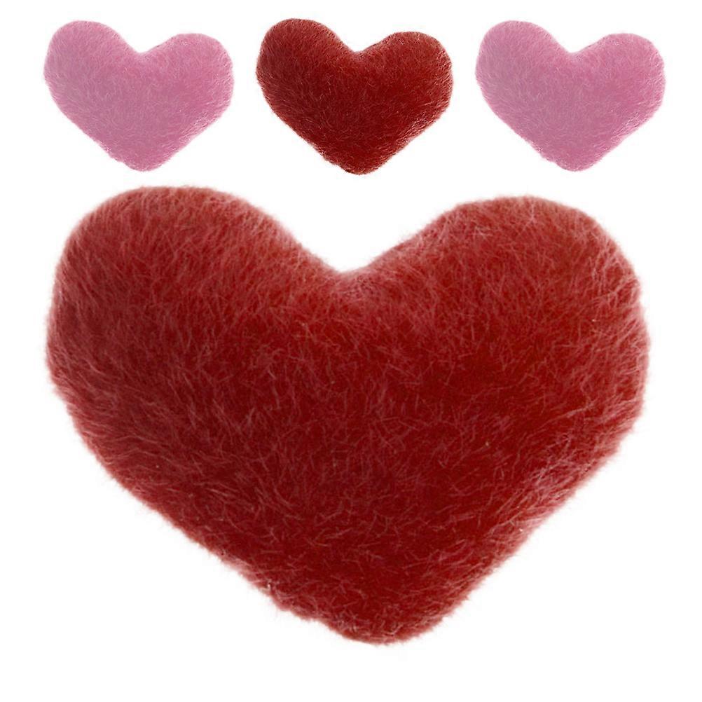 Convenient Needle Cushion Heart-Shaped Sewing Tool Diy Projects Red Cotton 4Pcs