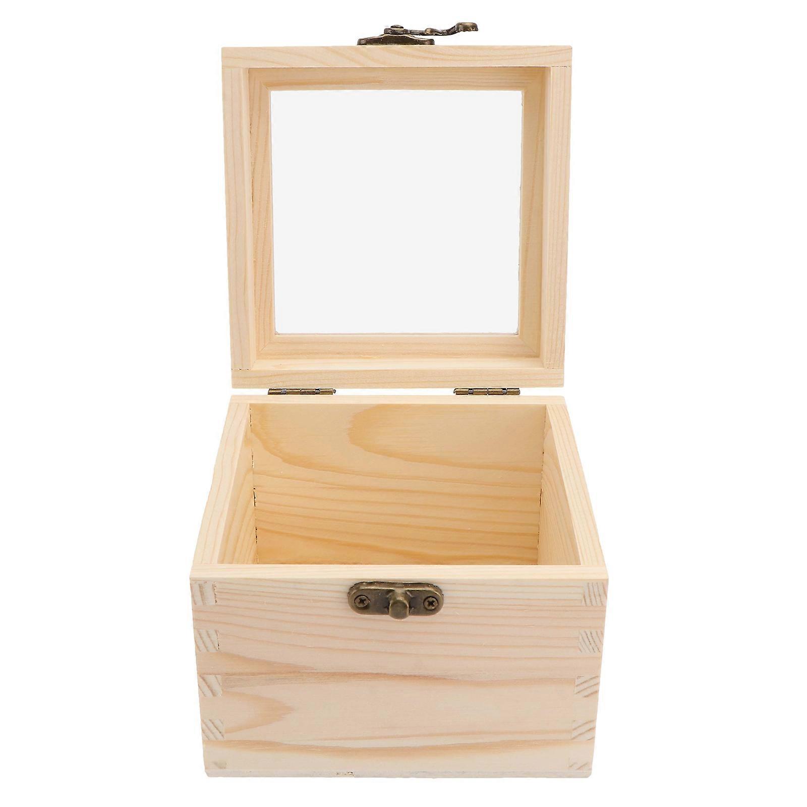 Liten förvaringslåda Trä presentlåda Arrangör Display Bärande Blommor 12.00X12.00X8.20CM 1st