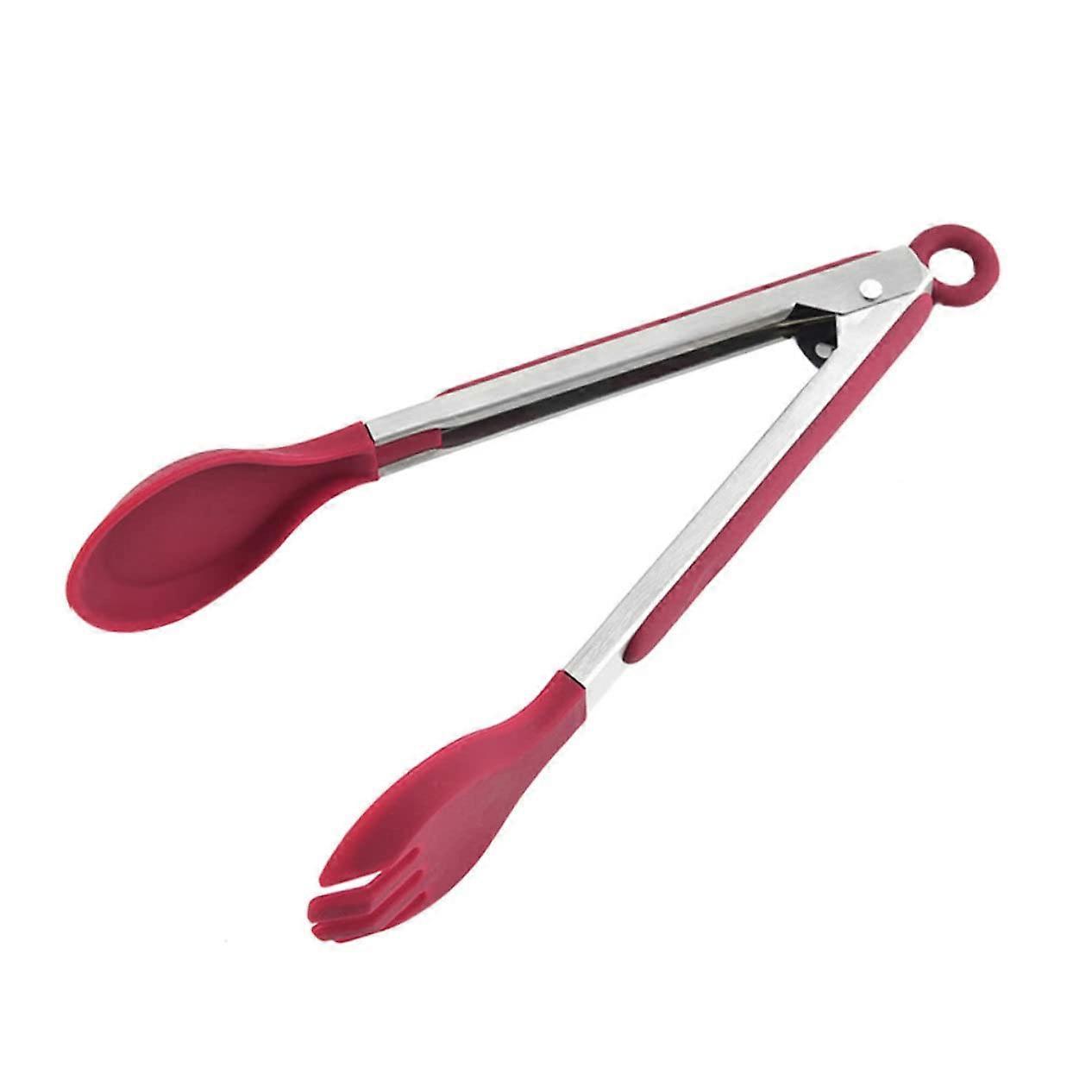 Grill Tongs Red Food Clip with Silicone Coating 1 Piece Multi-Purpose BBQ Grill Clamp for Cooking Grilling