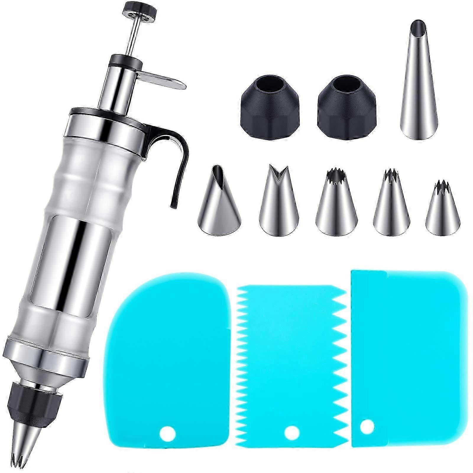 1 Set Stainless Steel Cake Decorating Syringe Set for Cupcake Decorating