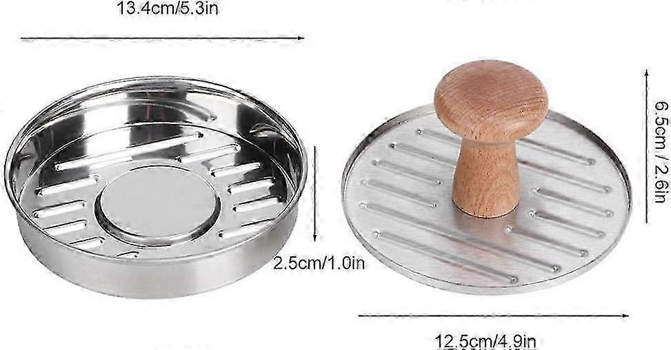 Non-stick Hamburger Press 12.5 cm, Chopped Steak Press for Barbecue Picnic Homemade Bacon Sausage