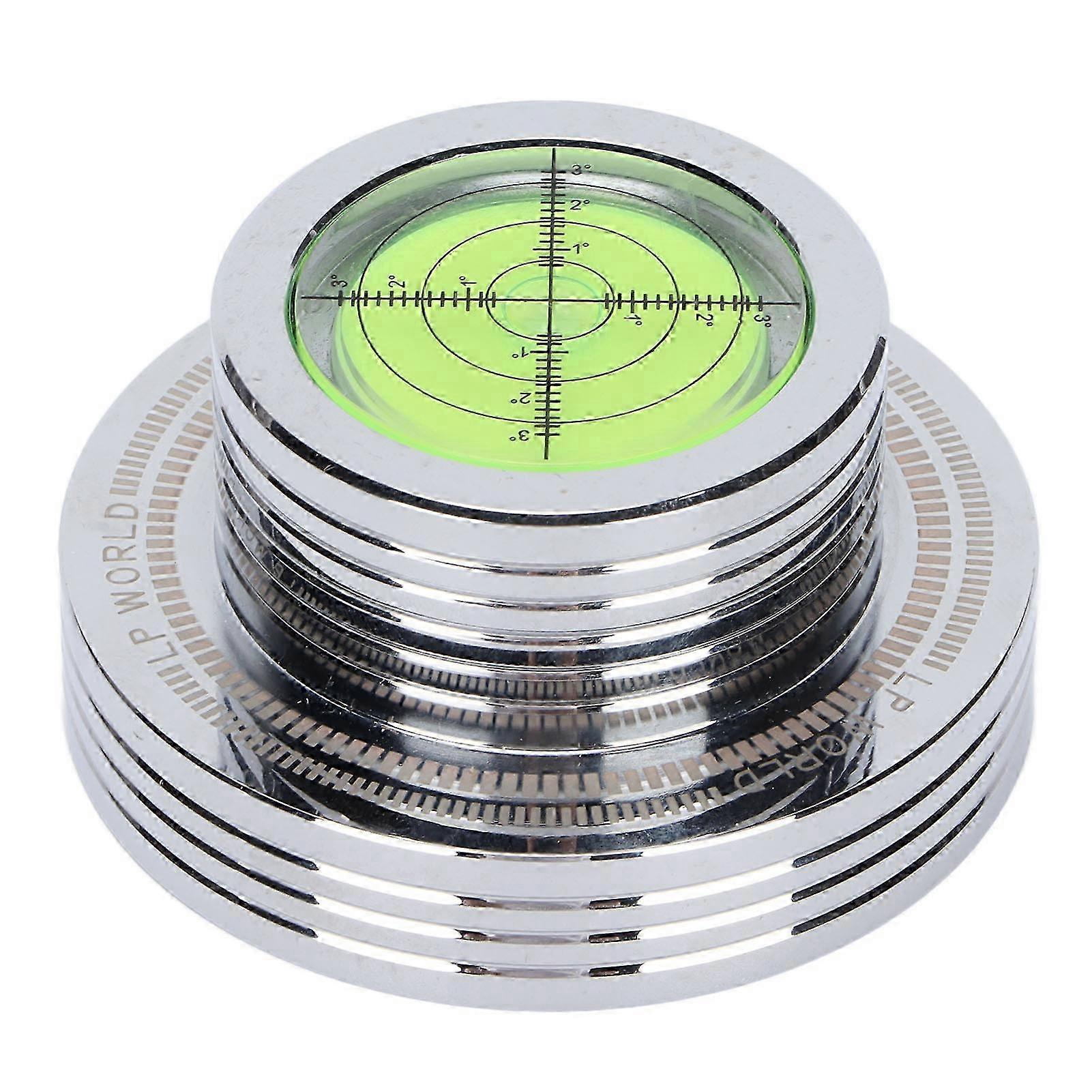 Weight Stabilizer Turntable Disc Clamp with Bubble Level for LP Record Player 50Hz Silver