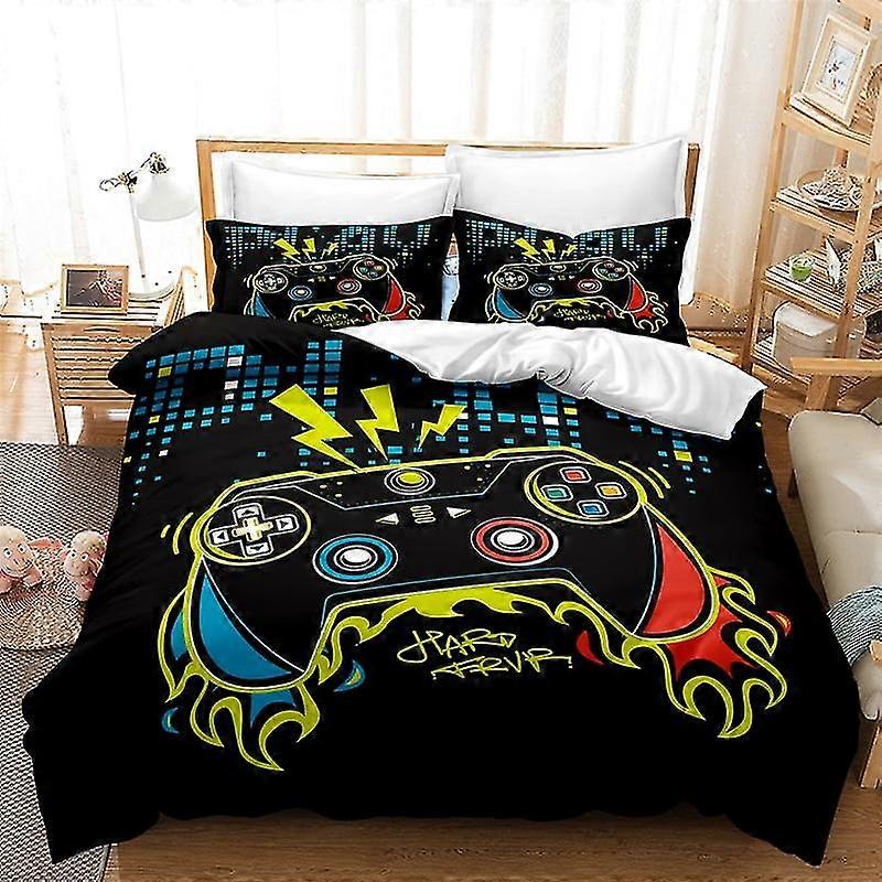 Modern Gamer Down Comforter Full Size Bedding Set for Kids and Youth, Video Game Comforter Set