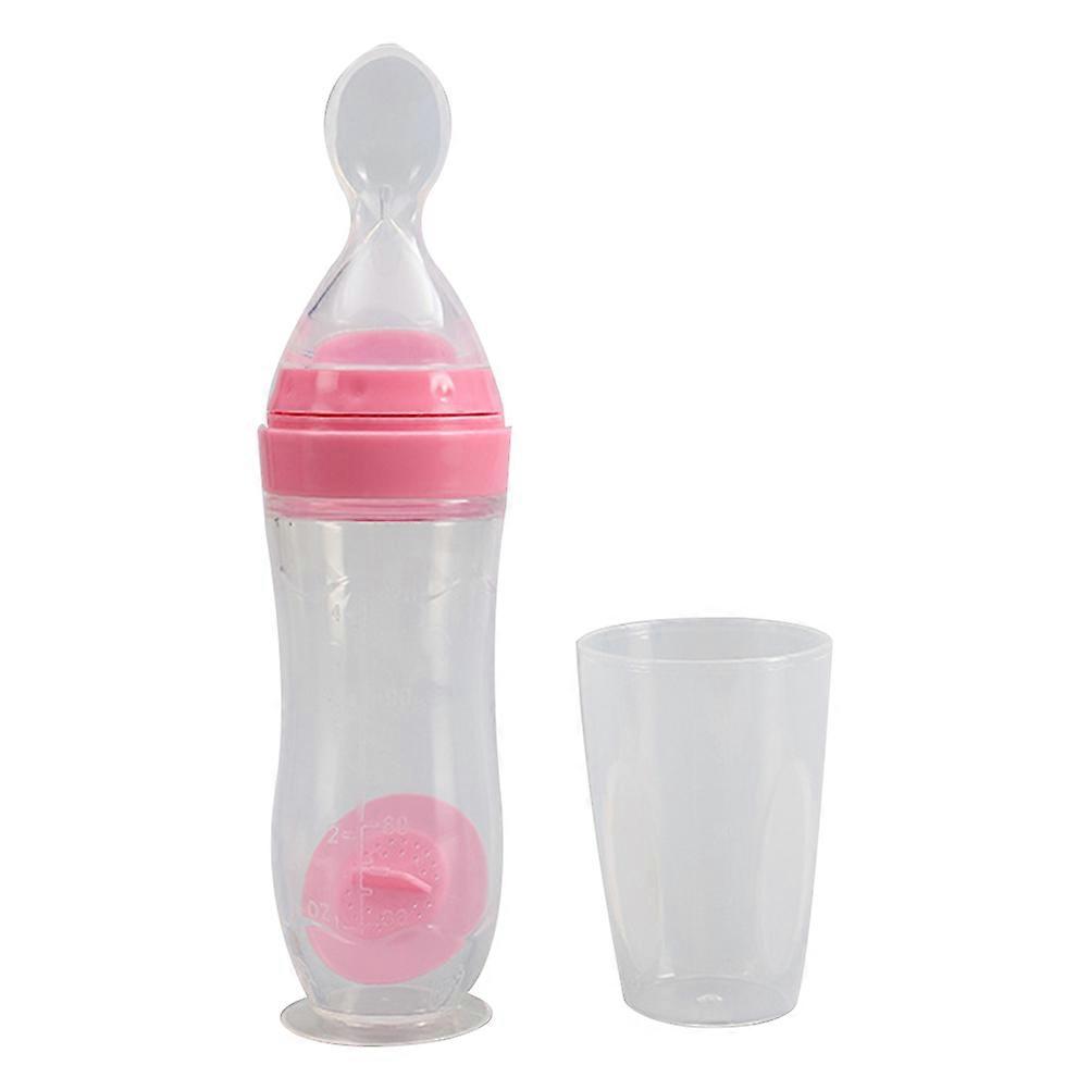 Silicone Food Feeder with Suction Base Safe & Durable Rice Paste Squeeze Bottle for Easy Feeding Creative Pink Accessory
