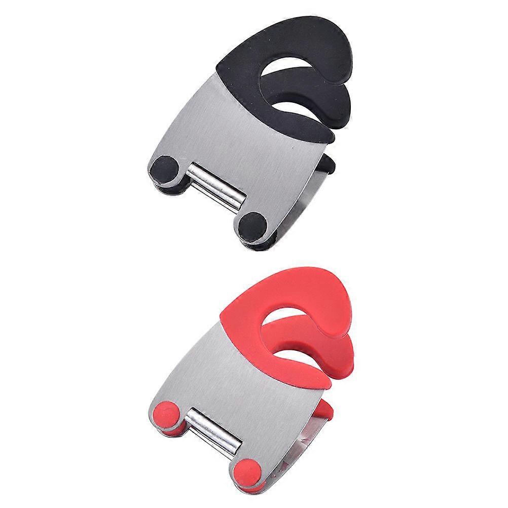 Anti-Scald Clip Pot Side Spoon Rest Anti-Scalding Kitchen Gadget Black 4Pcs