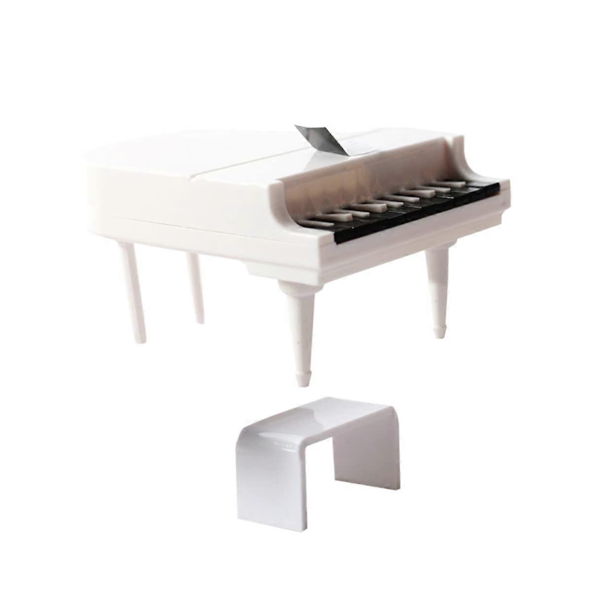 Mini Piano Dollhouse Model with Piano Bench and Sheet Music for DIY Projects