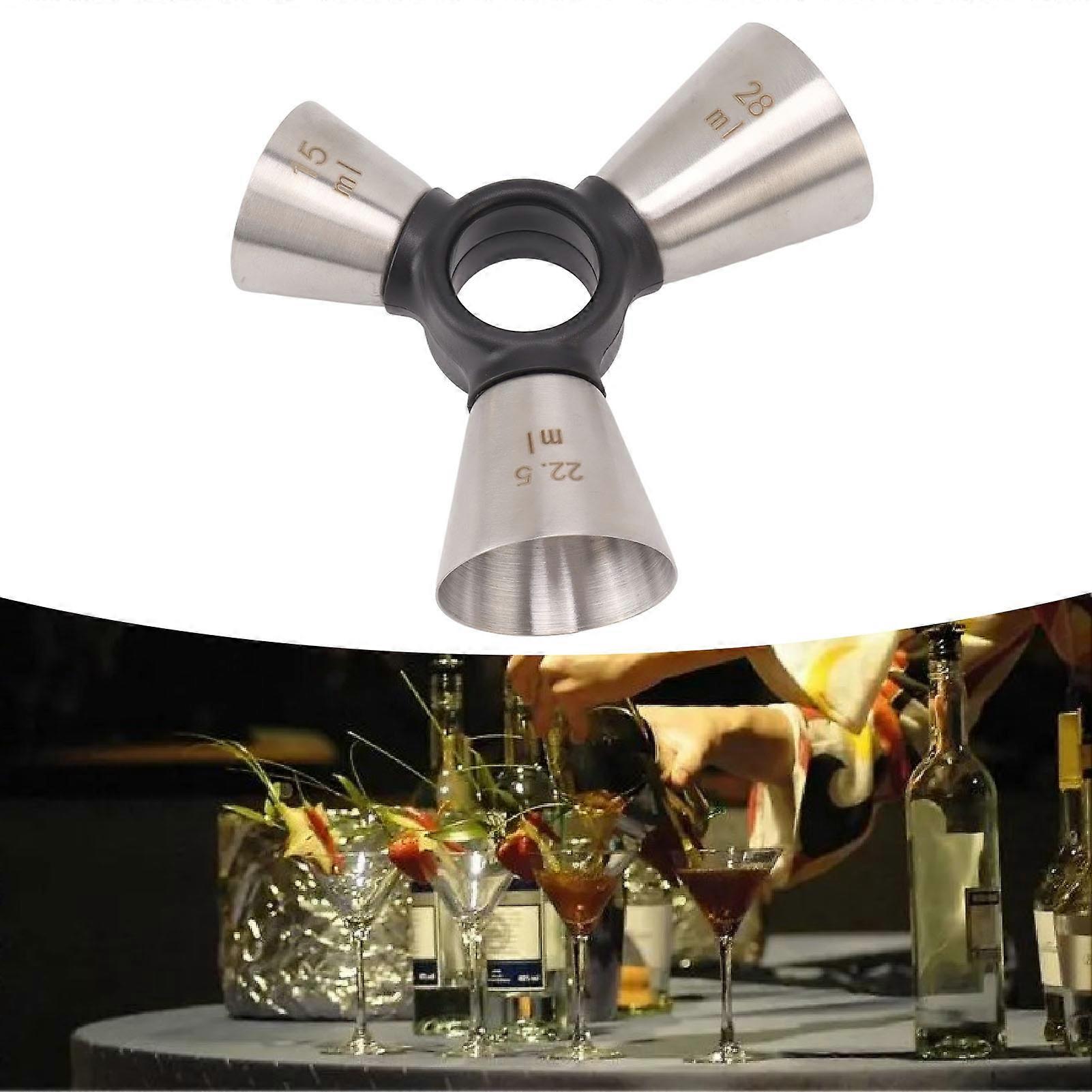 3 End Bar Measuring Cup 304 Stainless Steel Ergonomic Wine Measuring Device for Wine Mixing Tools Sanding 