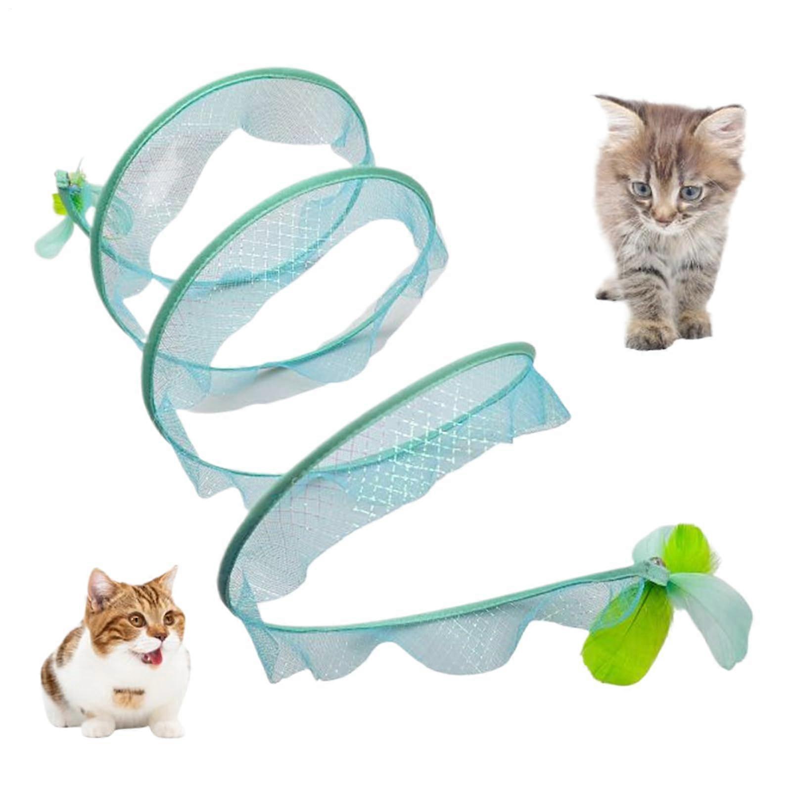 Cat Tunnel, S-Shaped Pet Play Tubes | Foldable Interactive Cat Labyrinth with Bell for Kittens, Travel Carrier, Exercise