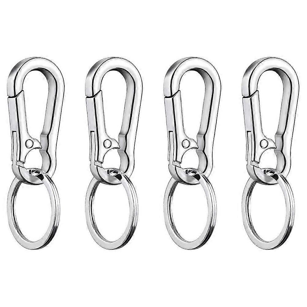 4セットシンプルなポータブルカーキーチェーンウエストリングファッショナブルキーチェーン