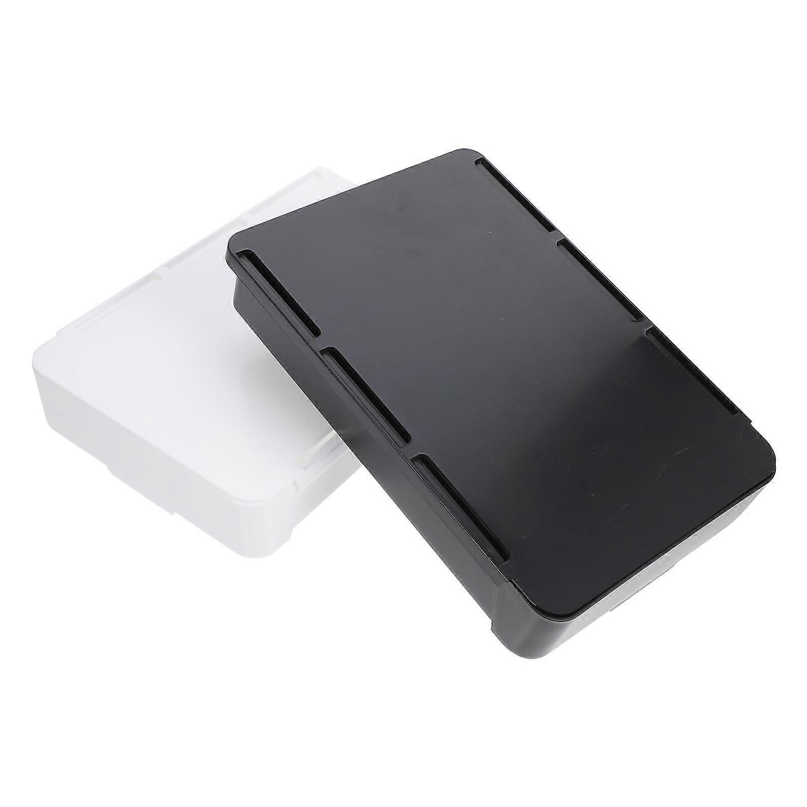 Under Desk Stationery Box Adhesive Storage for Home Use 2Pcs ABS