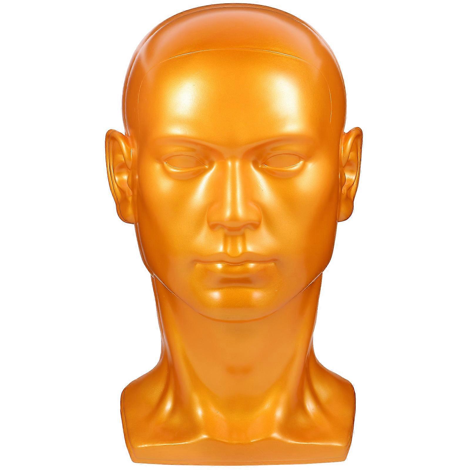 Hat Mannequin Head Stand Model Display Holder for Wig Glasses Golden 30x17cm Drying Stand 1Set