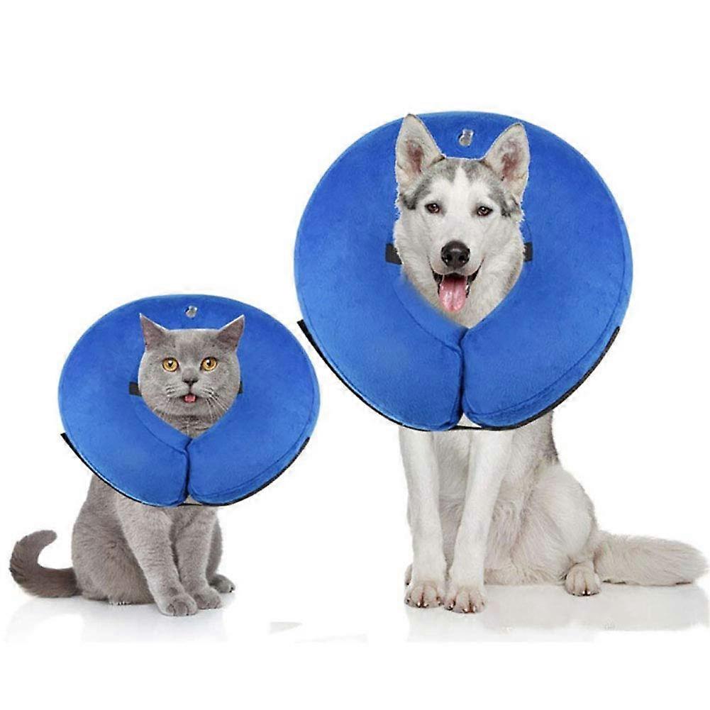Boniuiu Inflatable Collar for Pets, Dogs and Cats, Protective Collar, Adjustable, Comfortable, Pet Cone with Magic Zip.