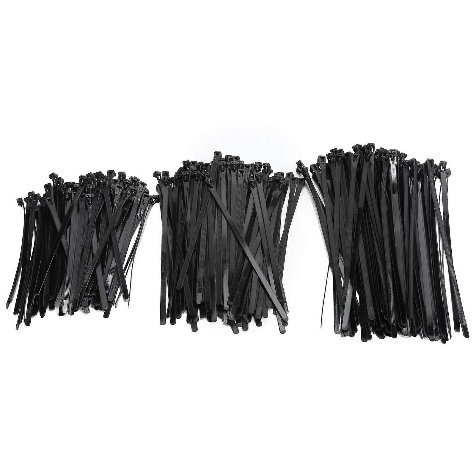 Kit fascette multiformato da 300 pezzi, fascette in nylon per il giardino dell'home office, utilizzate per forniture di fissaggio e riutilizzabili, fiamma 94V (nero)