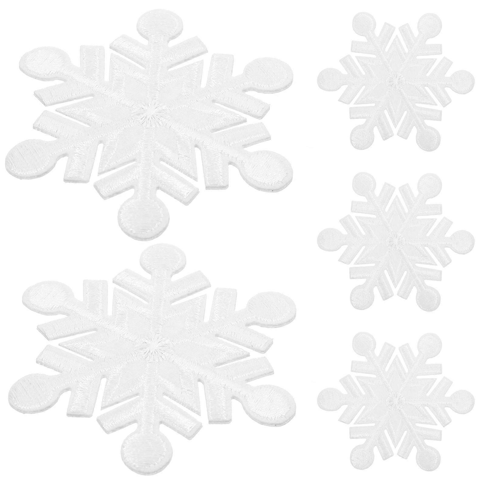 Snowflake Iron On Patches Cloth Patches Clothes Embroidered Square Fabric 10Pack
