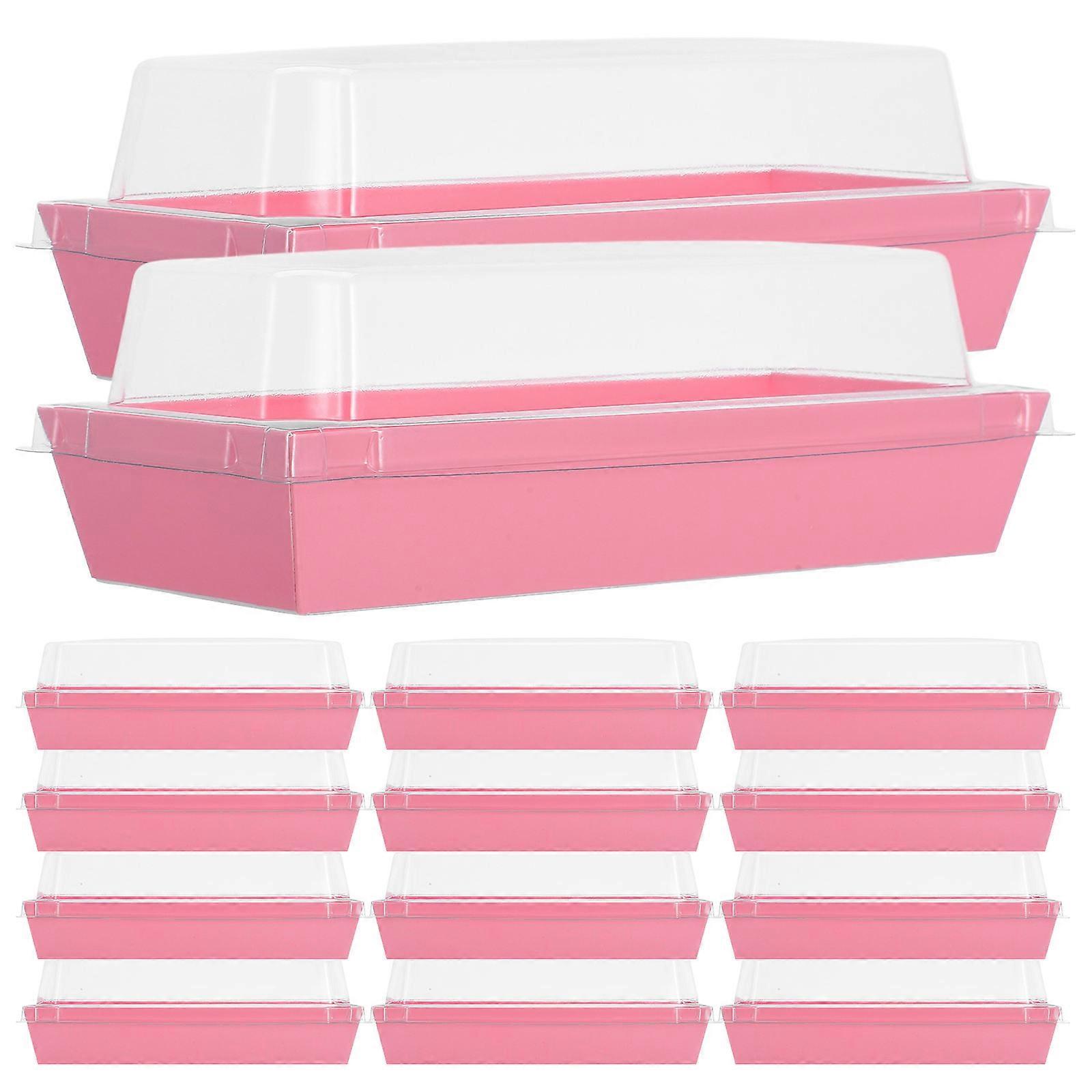Pastry Container With Lid And Dessert Large Rectangular Design 50Pcs