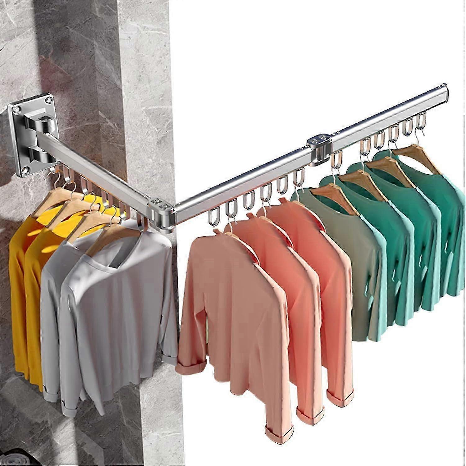 Space-Saving Foldable Wall-Mounted Clothes Hanger and Dryer for Compact Homes